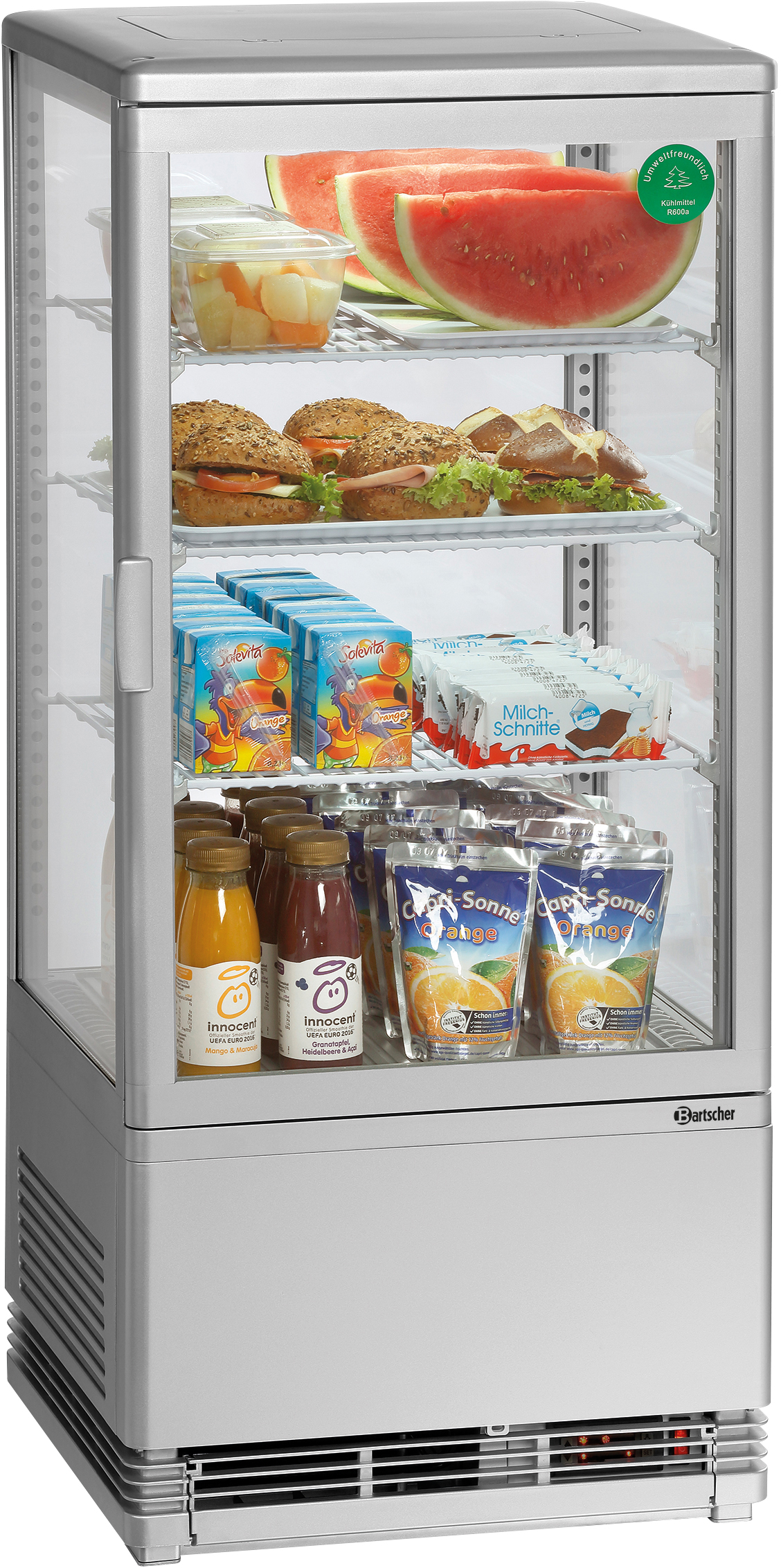 Mini-Kühlvitrine 78L, silber