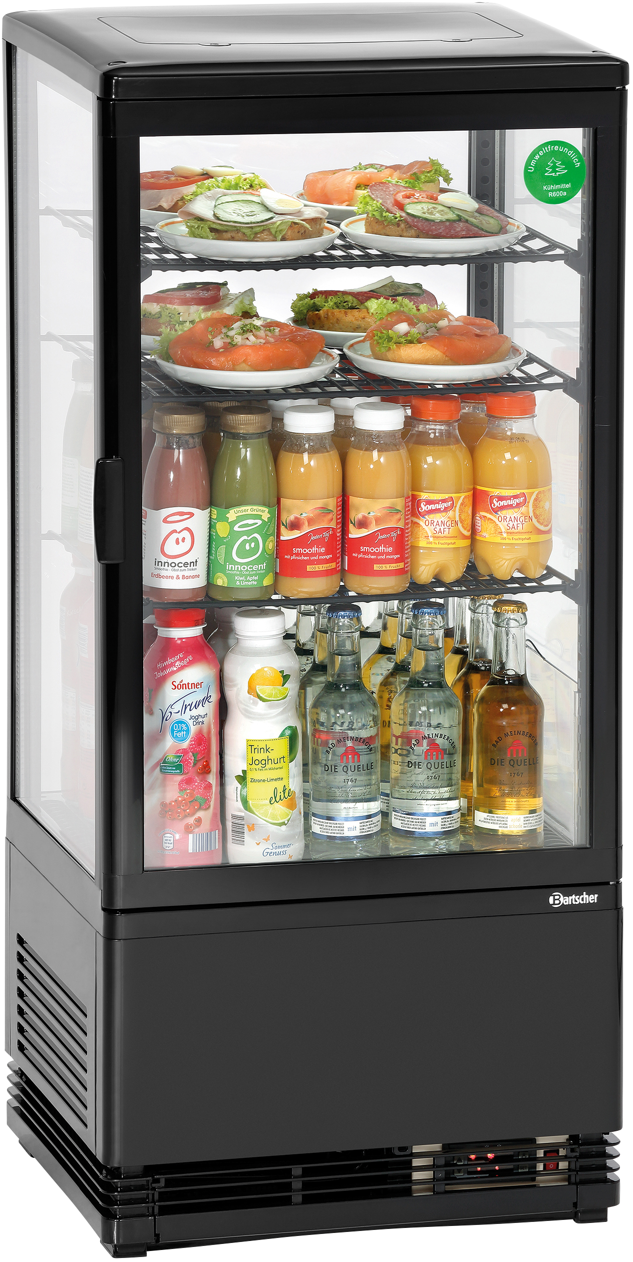 Mini-Kühlvitrine 78L, schwarz
