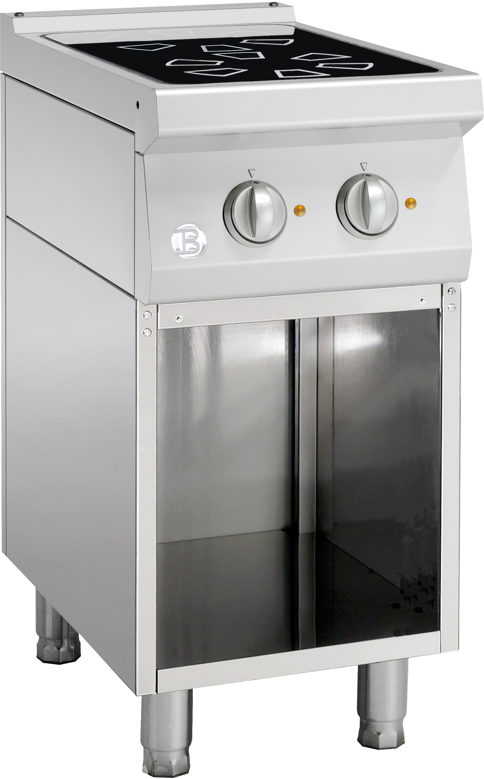 Induktionsherd 2 Felder, Unterbau offen