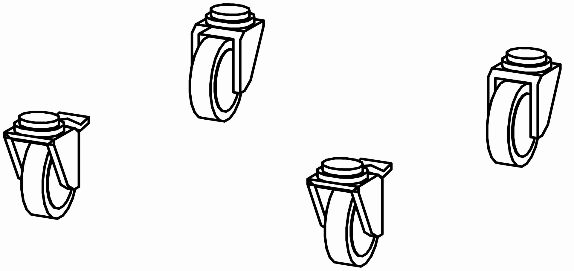 Rollensatz mit 4 Lenkrollen
