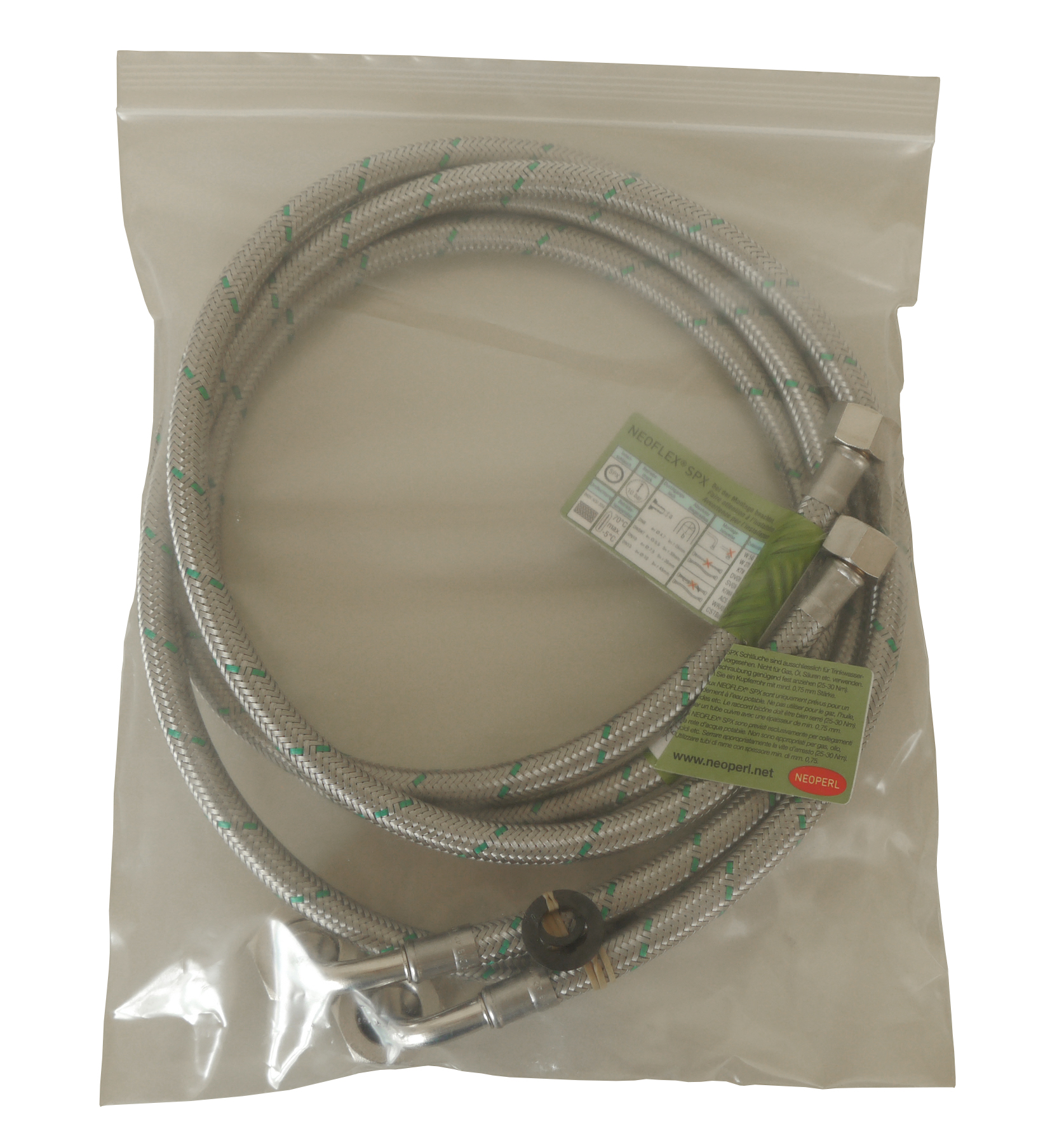 Set mit 2 Panzerschläuchen 3/8' - 3/4'