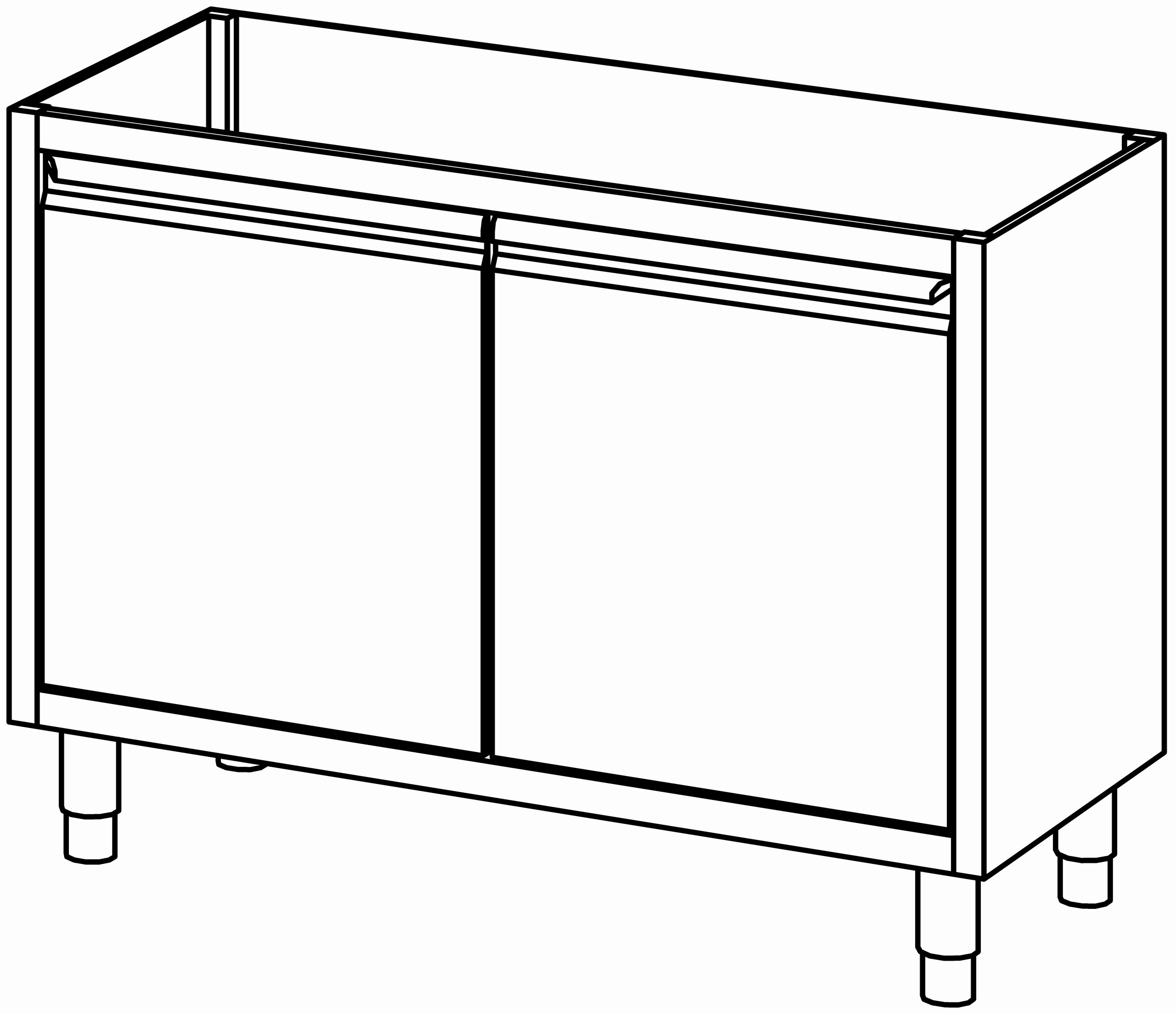 Schrankunterbau mit Flügeltür 1200x580