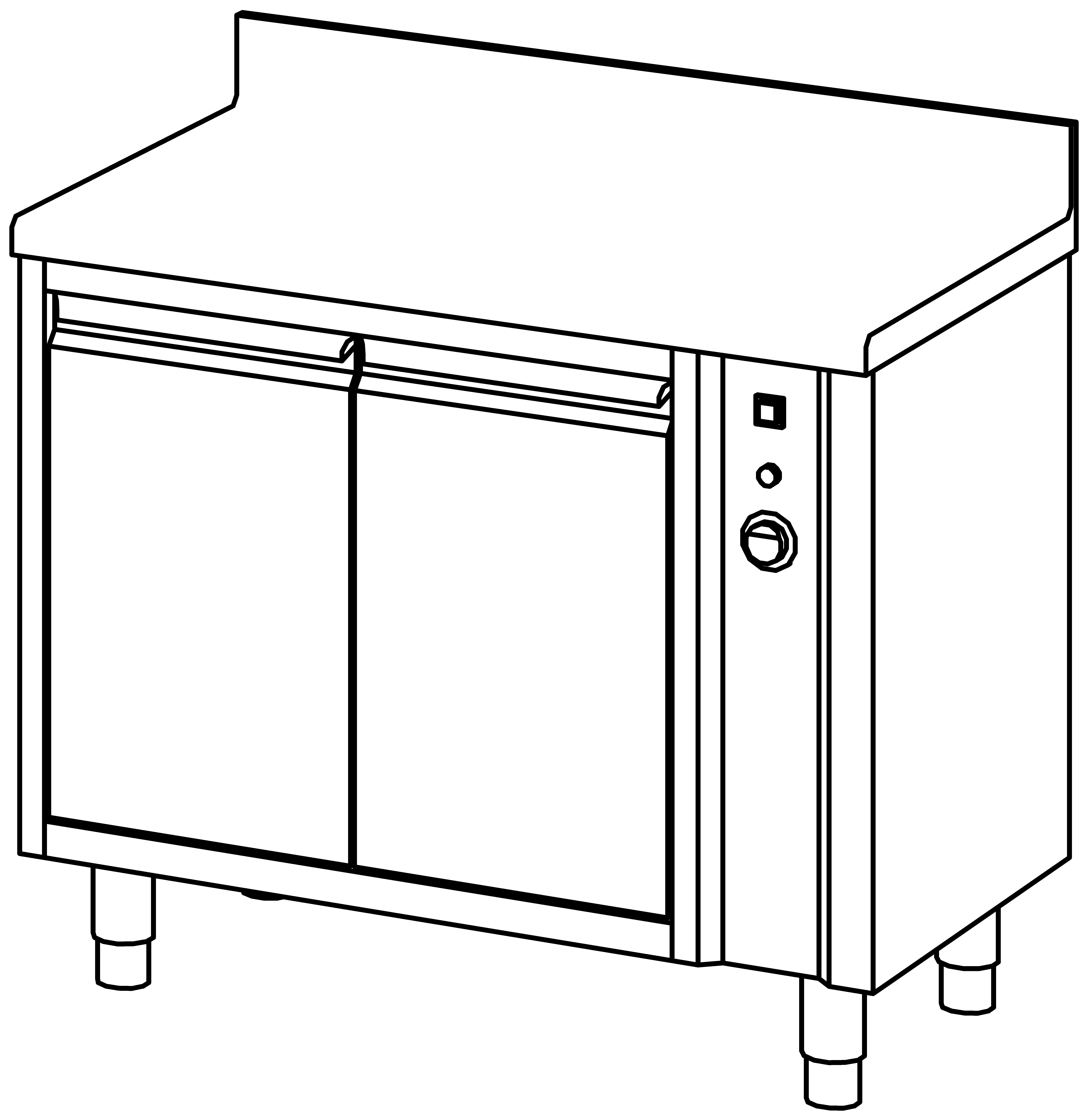 Wärmeschrank 1000x600, F-Tür, mit AK