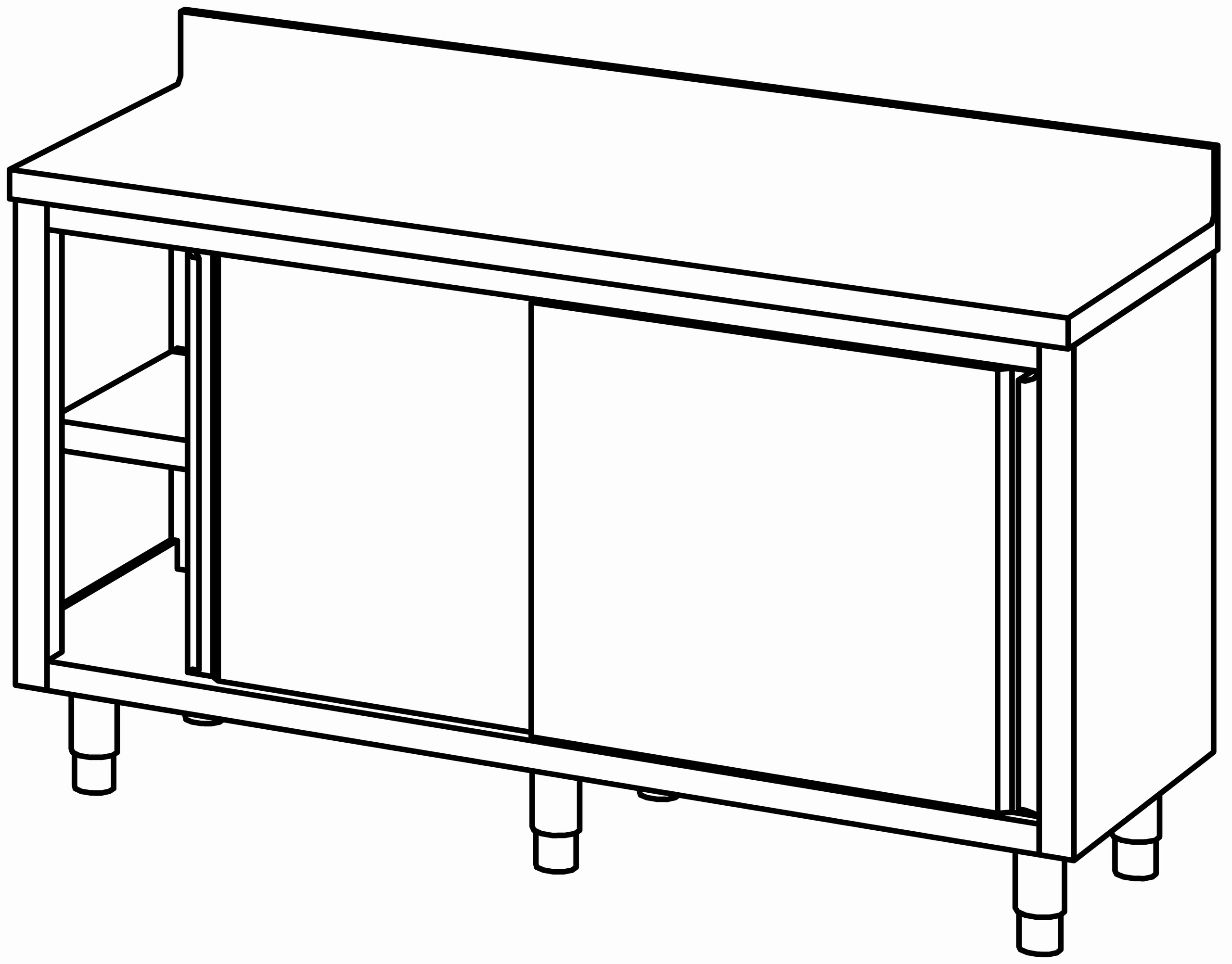 Arbeitsschrank 1600x600, S-Tür, mit AK