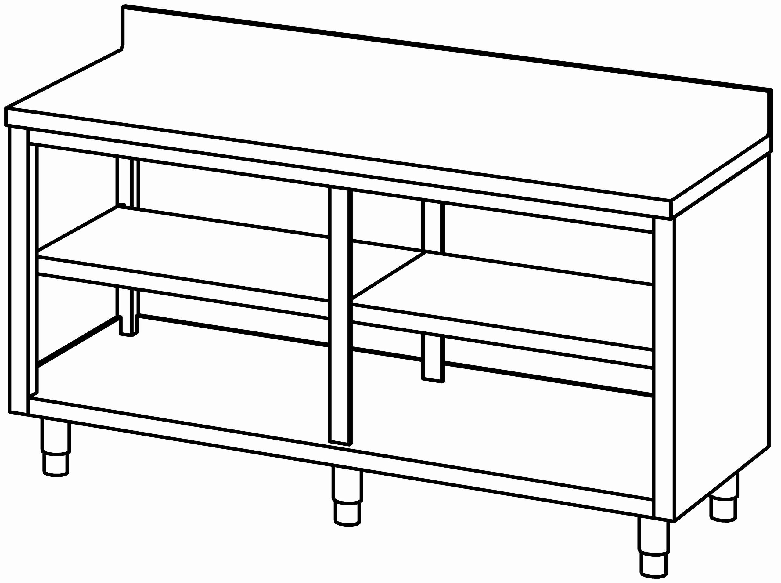 Arbeitsschrank 1700x700, offen, mit AK