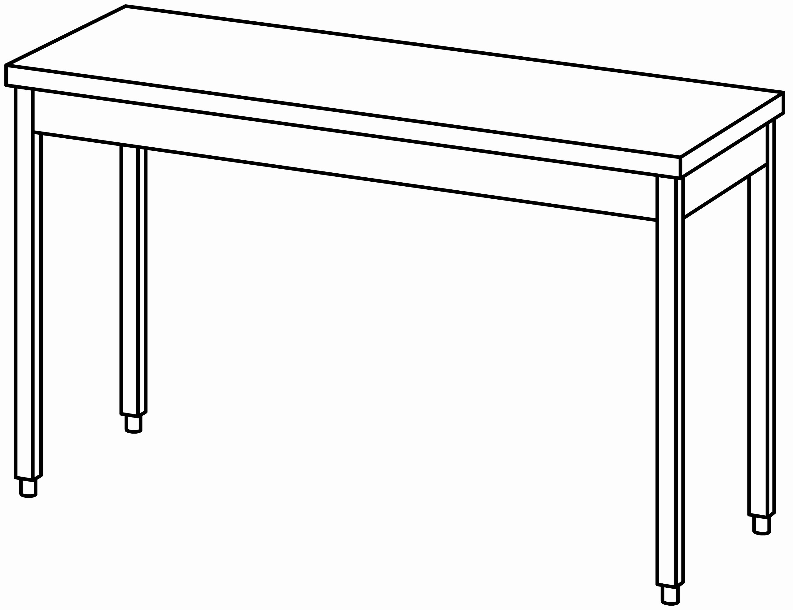 Arbeitstisch 1500x600, ohne Aufkantung