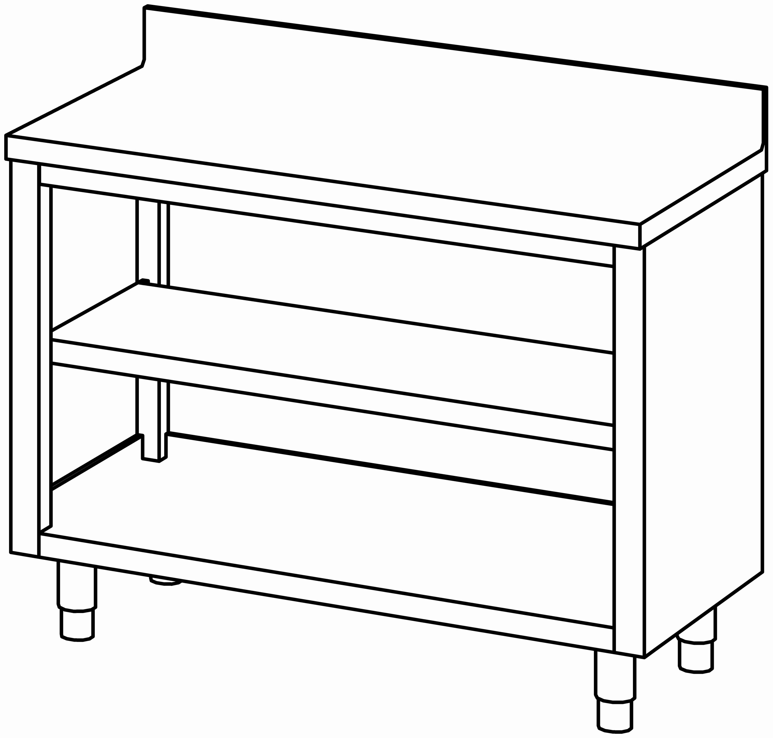 Arbeitsschrank 1200x600, offen, mit AK