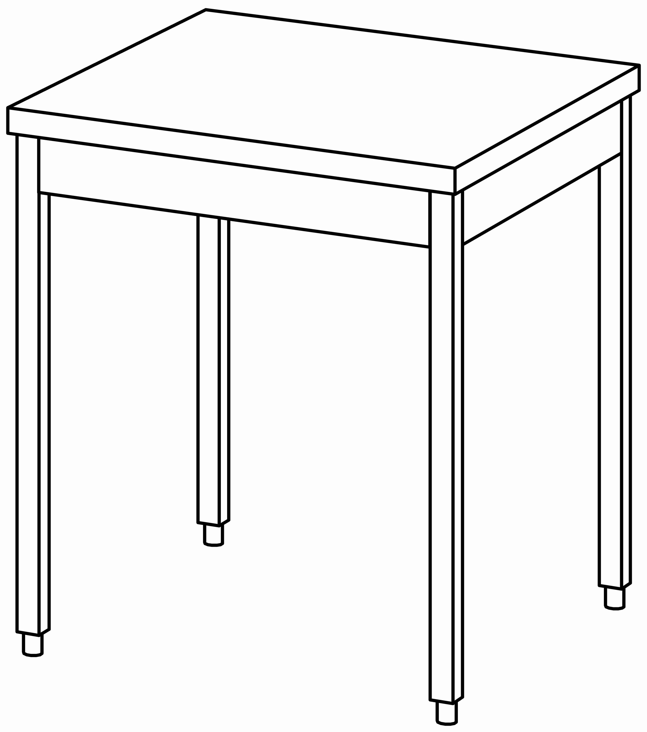 Arbeitstisch 800x800, ohne Aufkantung