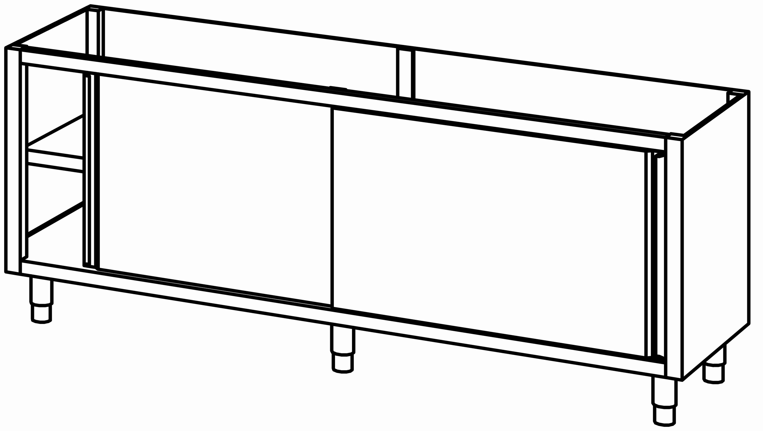 Schrankunterbau mit Schiebetür 2200x680