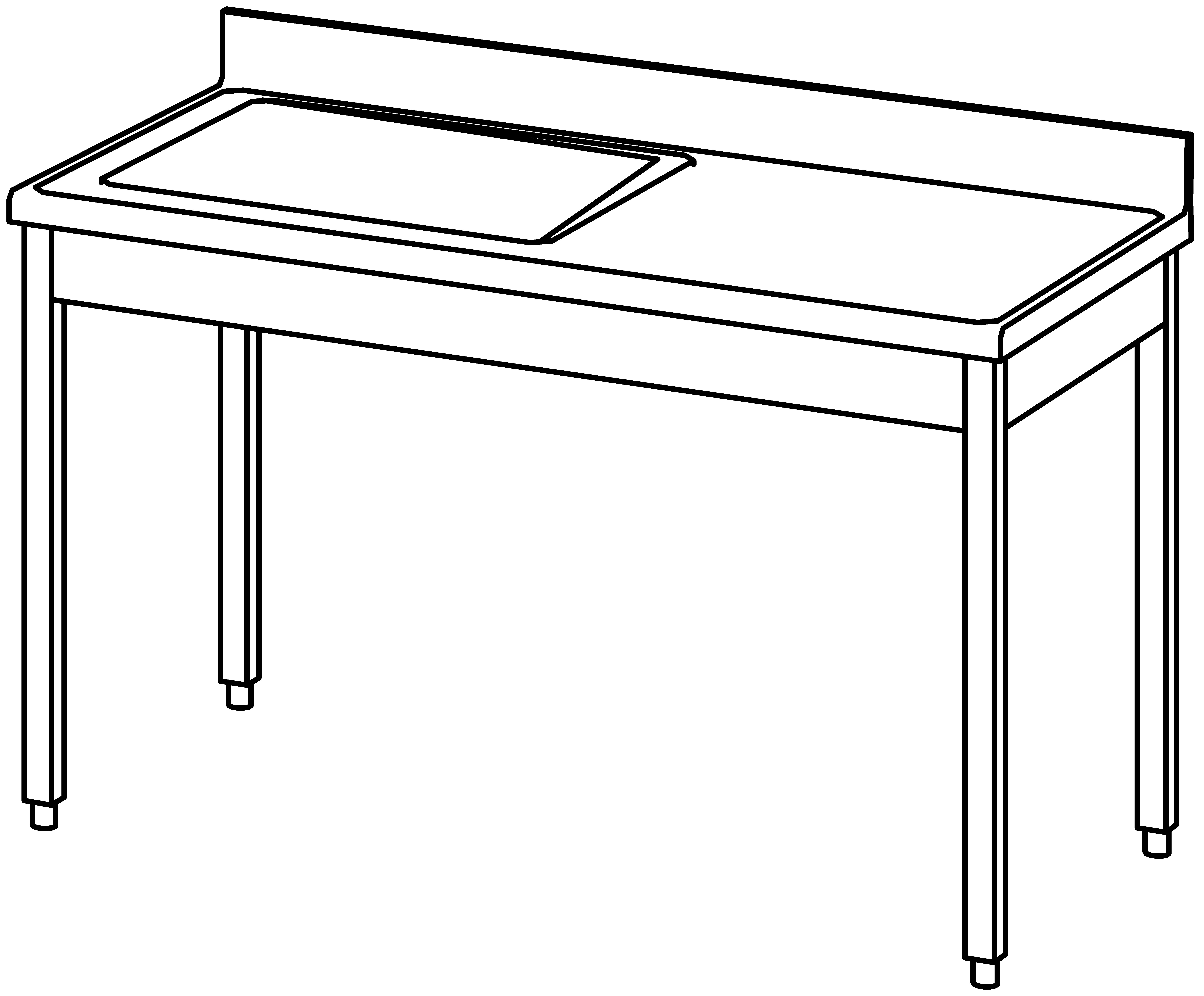 Arbeitstisch 1400x700, GN-Becken links