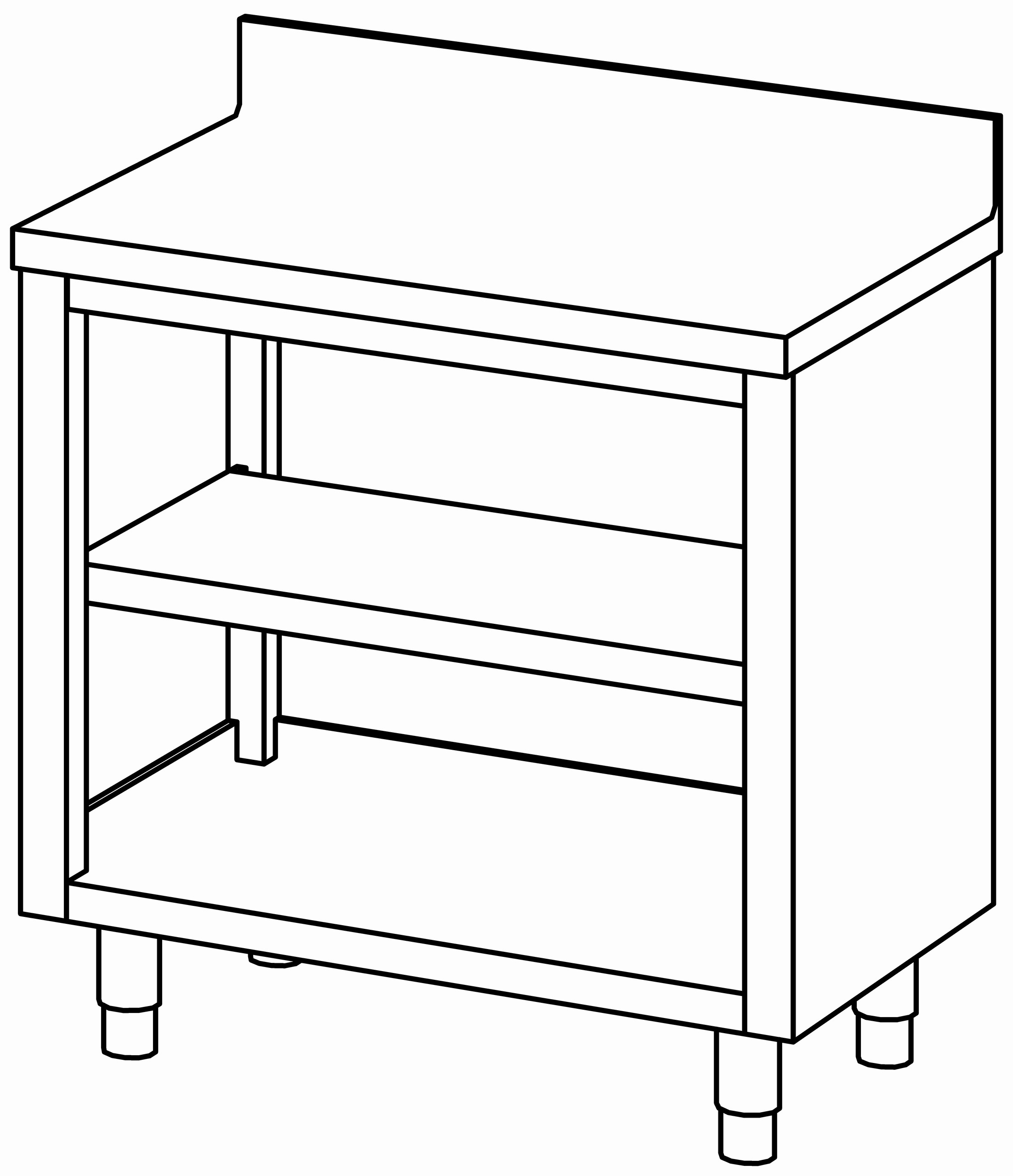 Arbeitsschrank 900x600, offen, mit AK