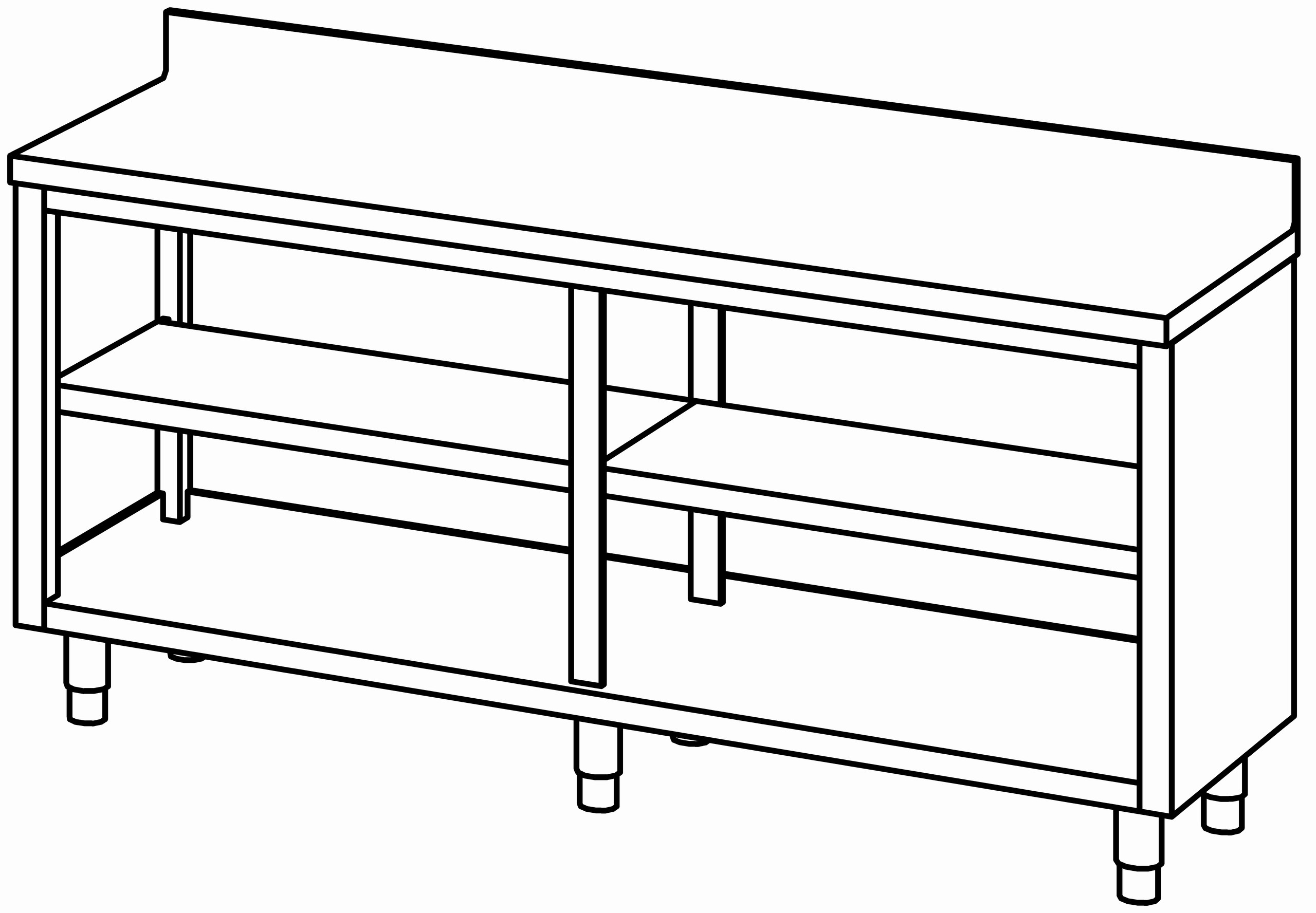 Arbeitsschrank 1900x600, offen, mit AK