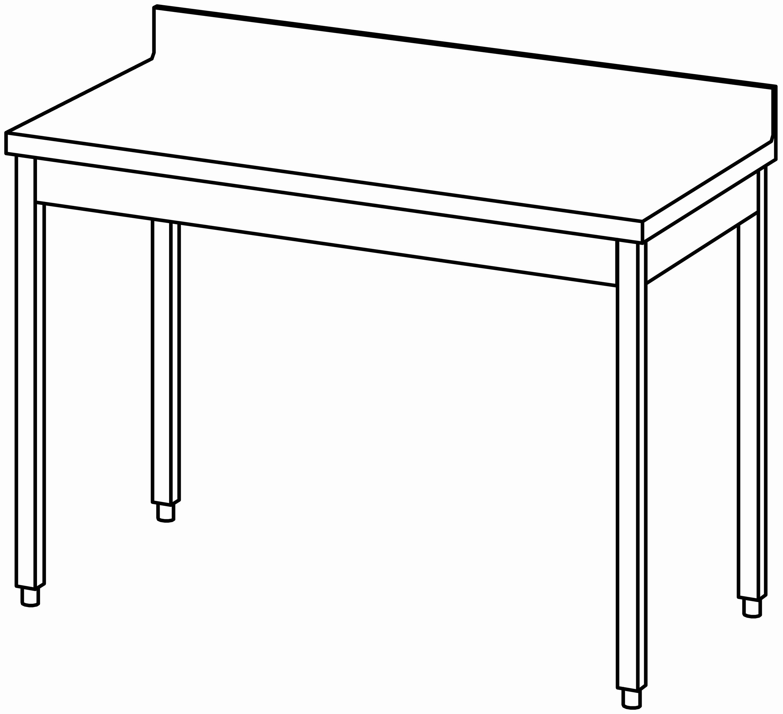 Arbeitstisch 1300x700, mit Aufkantung