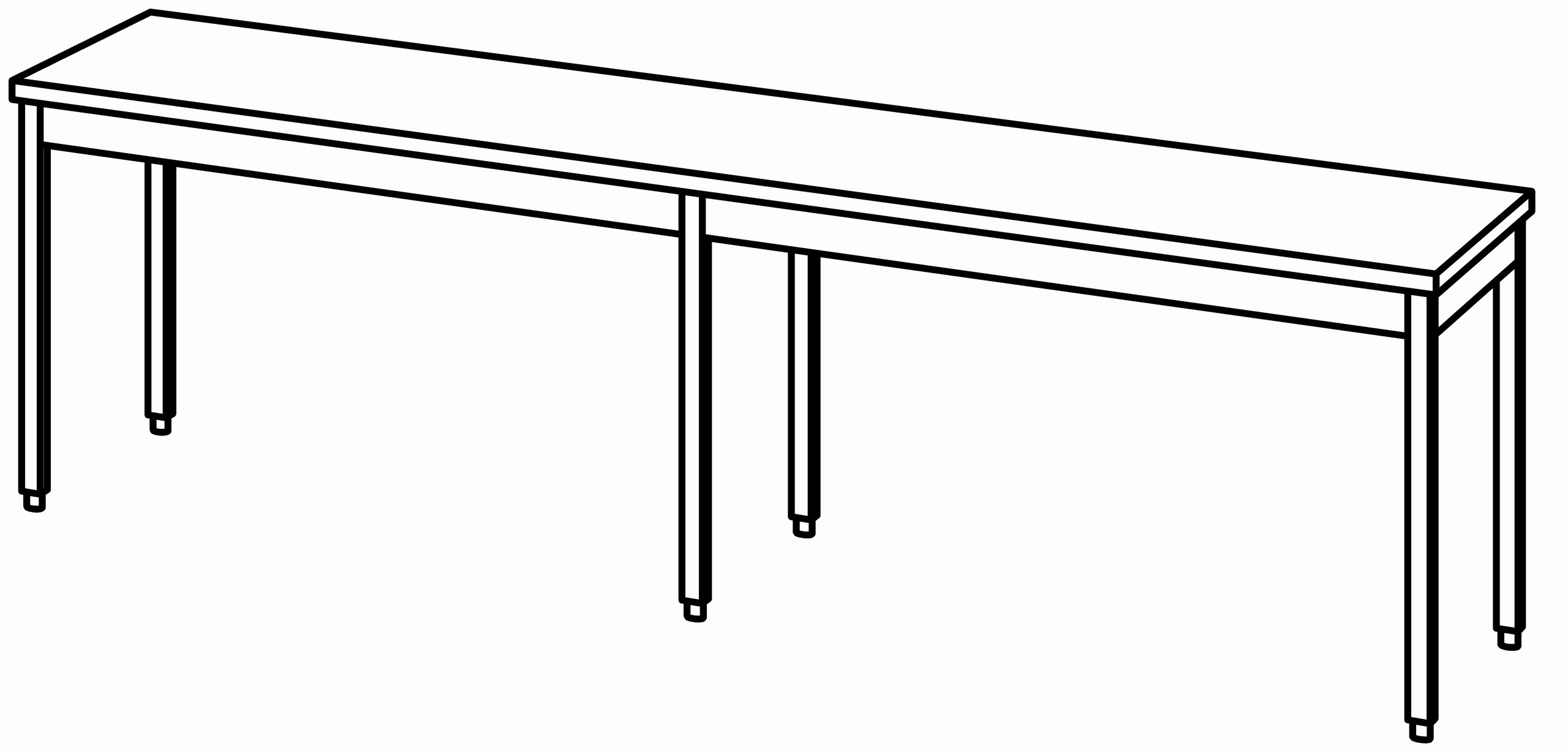 Arbeitstisch 3000x700, ohne Aufkantung