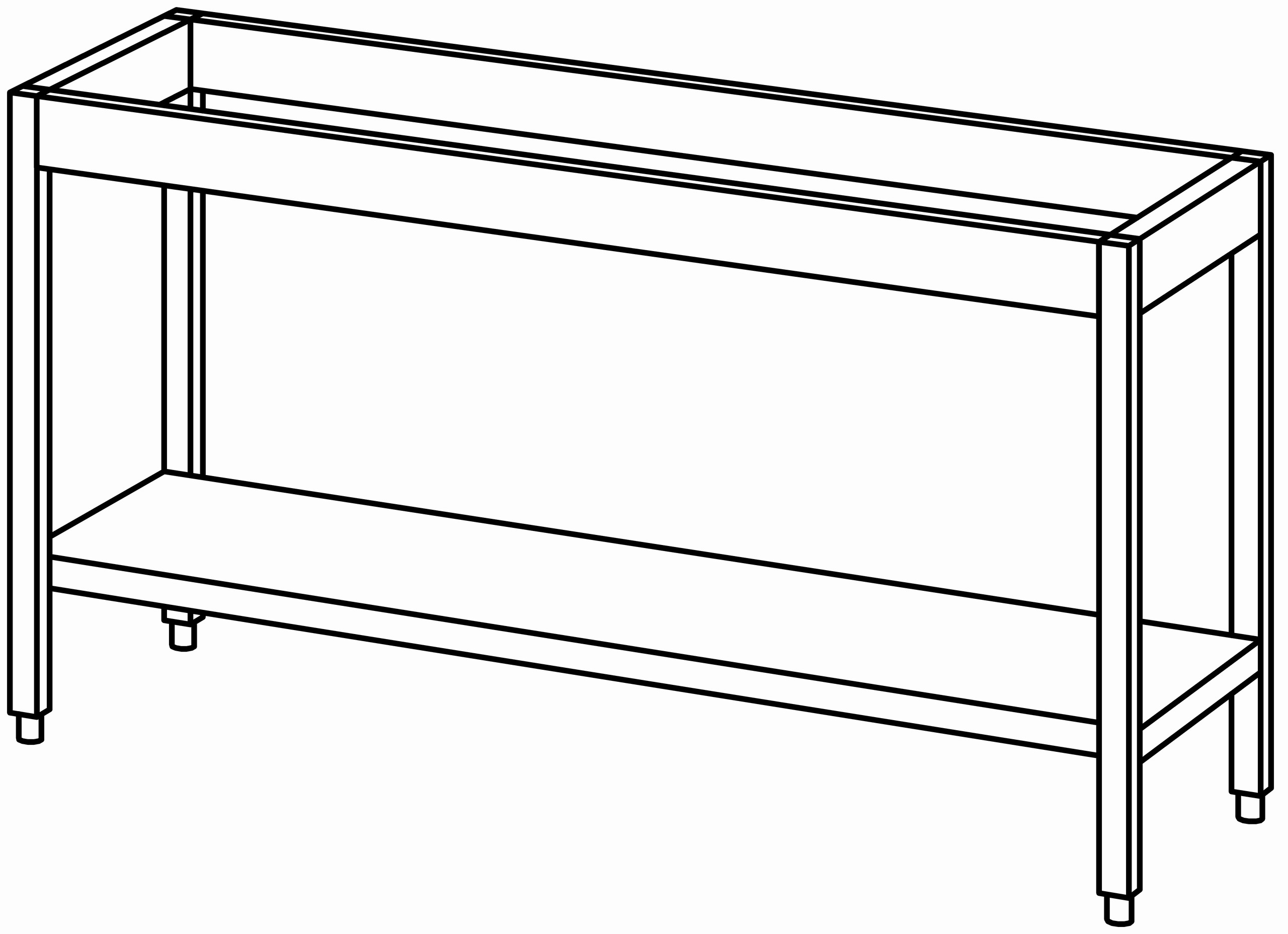 Unterbau-Arbeitstisch offen 1600x560, GB