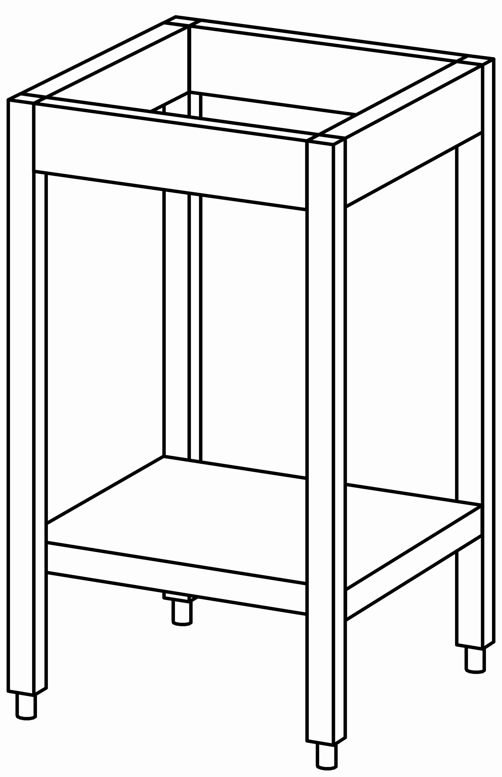 Unterbau-Arbeitstisch offen 500x560, GB