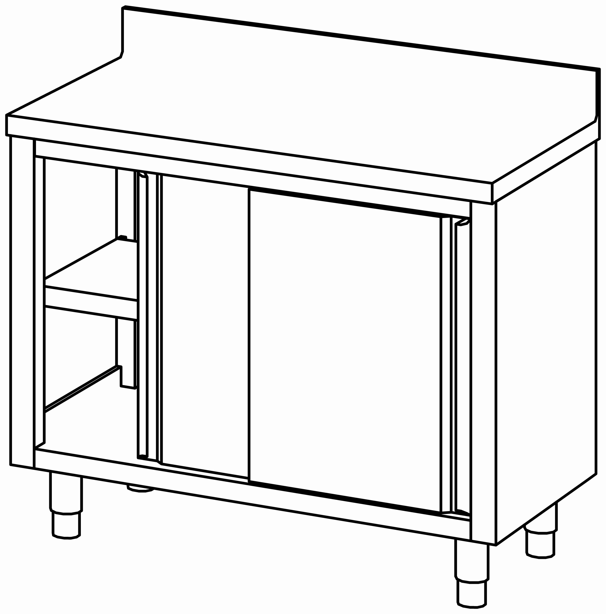 Arbeitsschrank 1100x600, S-Tür, mit AK