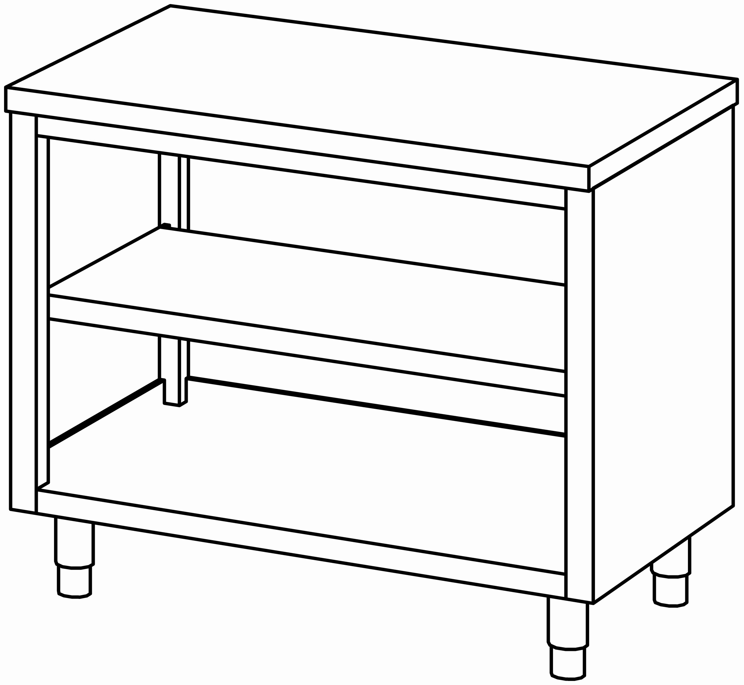 Arbeitsschrank 1100x700, offen, ohne AK