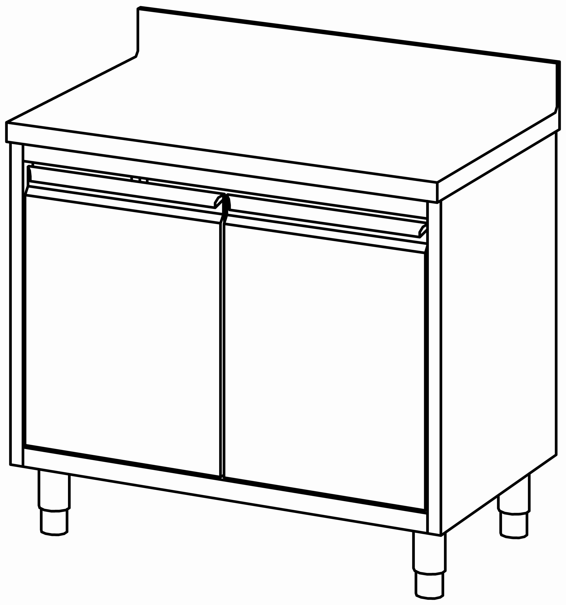 Arbeitsschrank 1000x700, F-Tür, mit AK