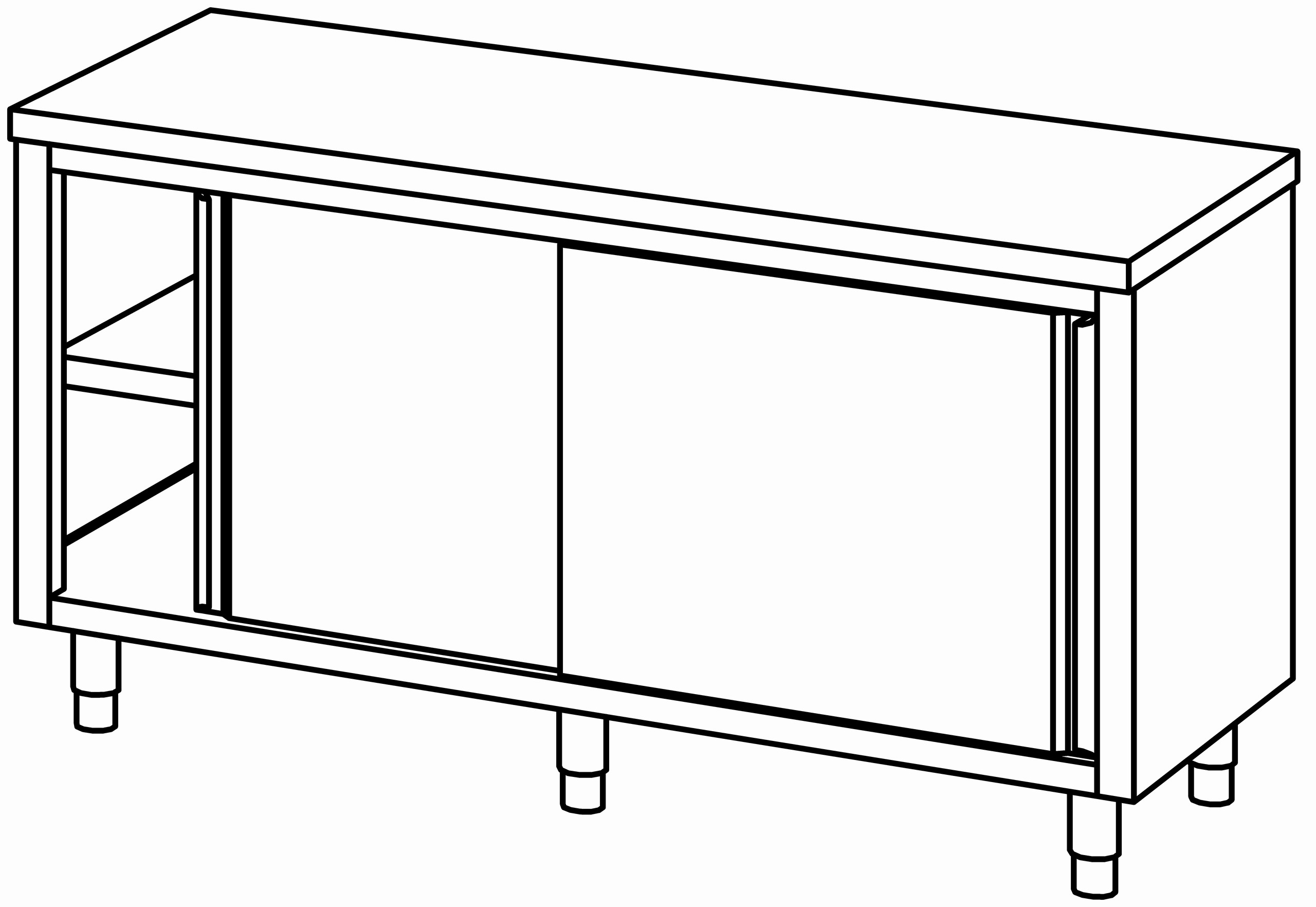 Arbeitsschrank 1700x700, S-Tür, ohne AK