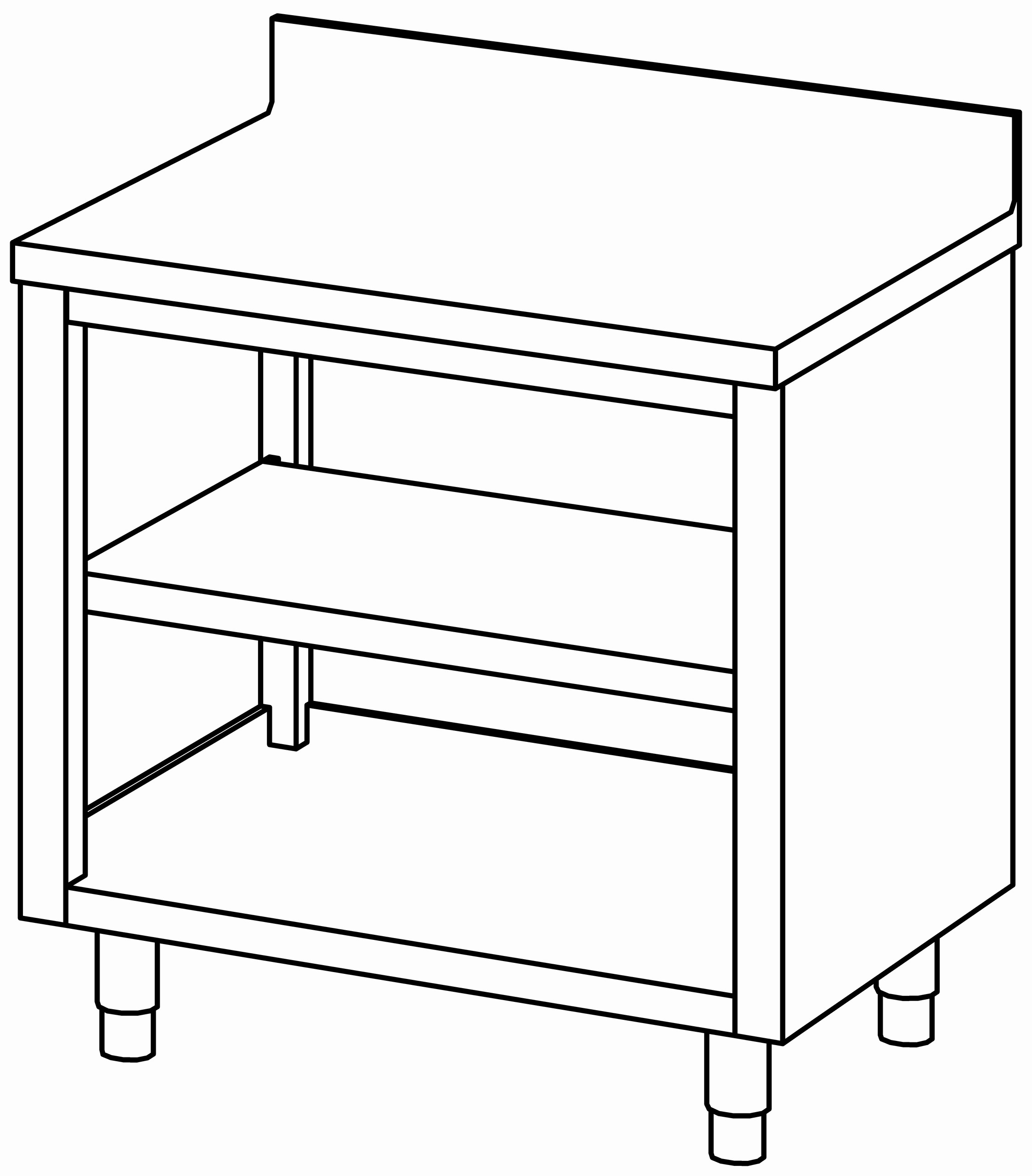 Arbeitsschrank 900x700, offen, mit AK