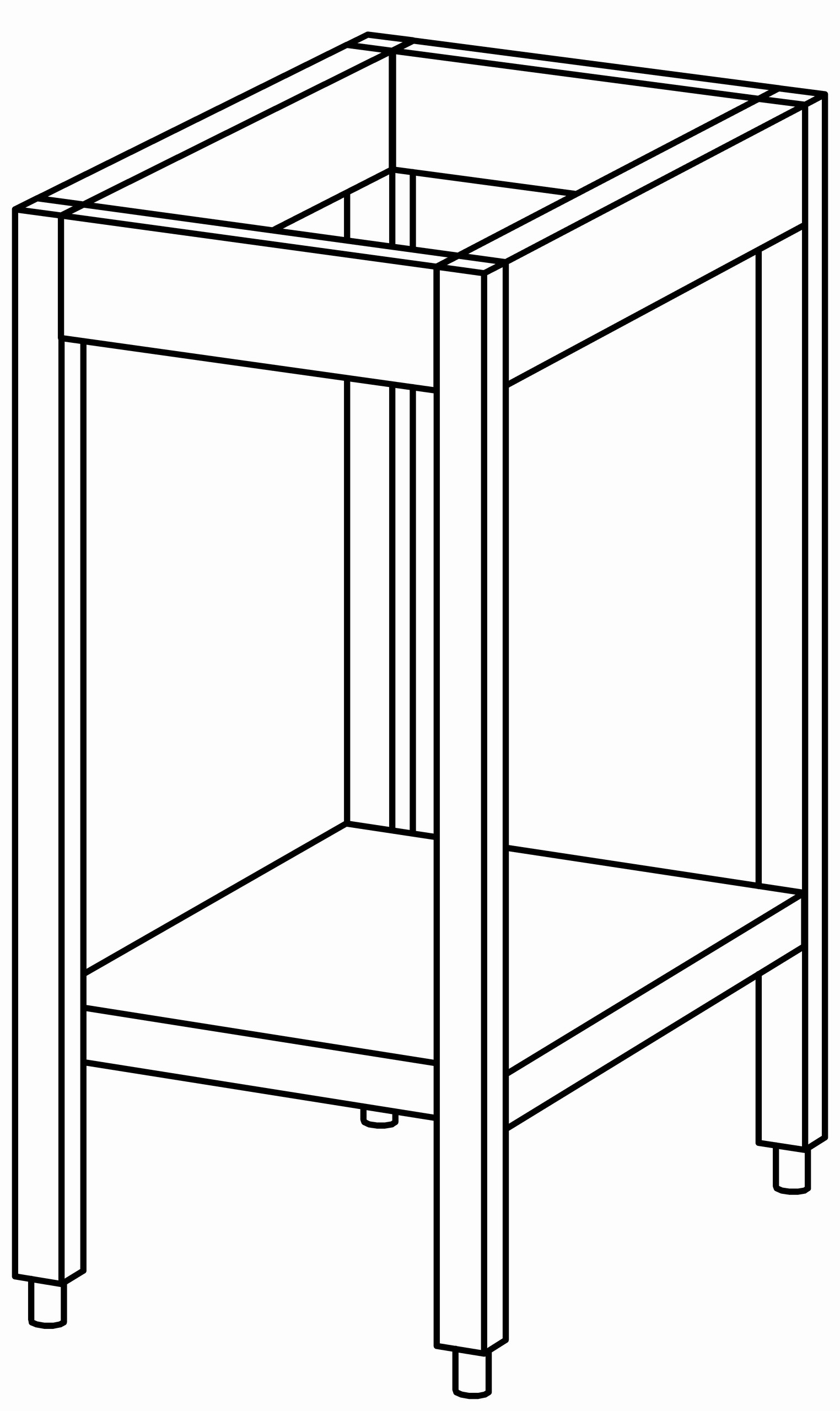 Unterbau-Arbeitstisch offen 400x660, GB