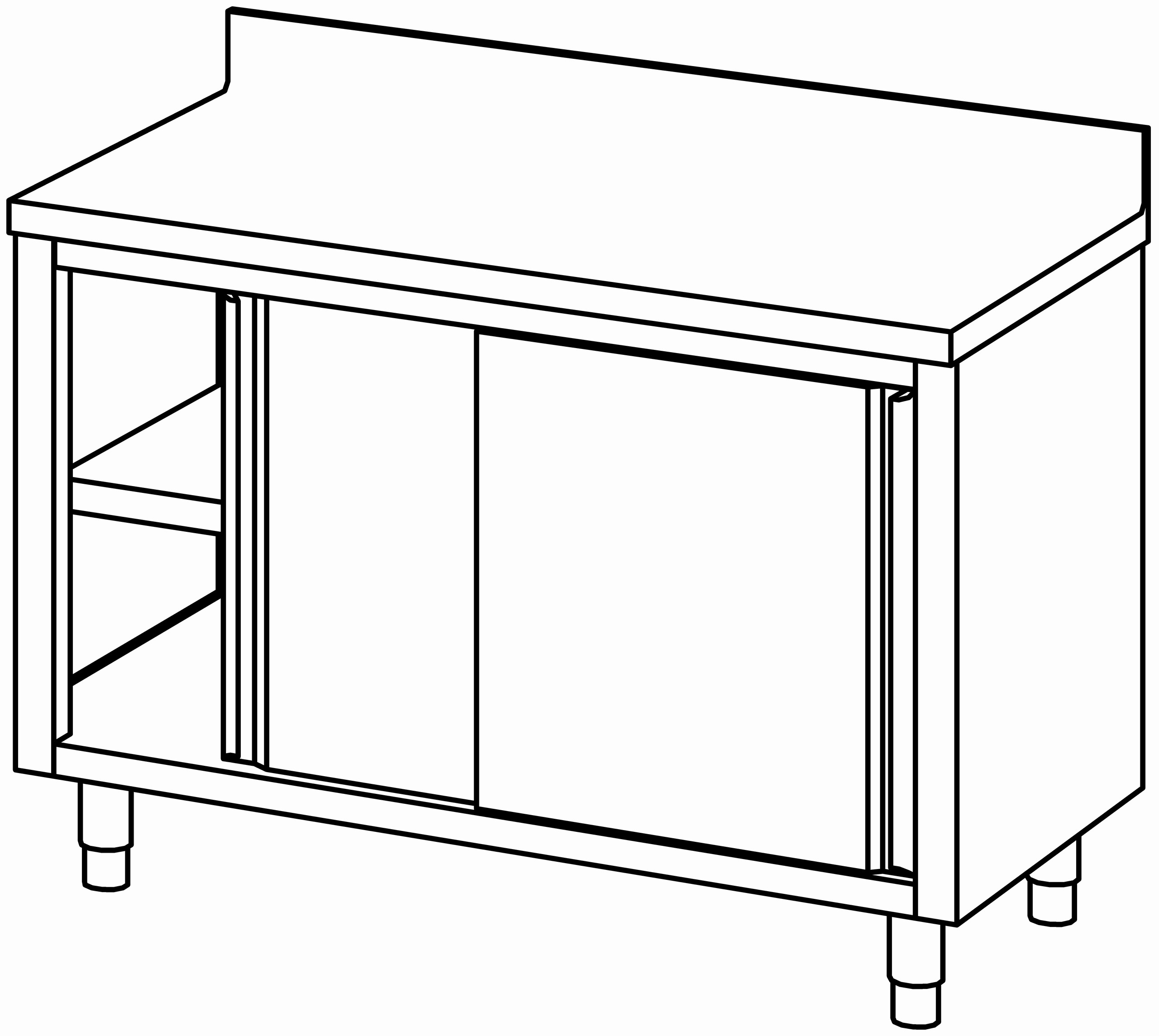 Arbeitsschrank 1300x700, S-Tür, mit AK