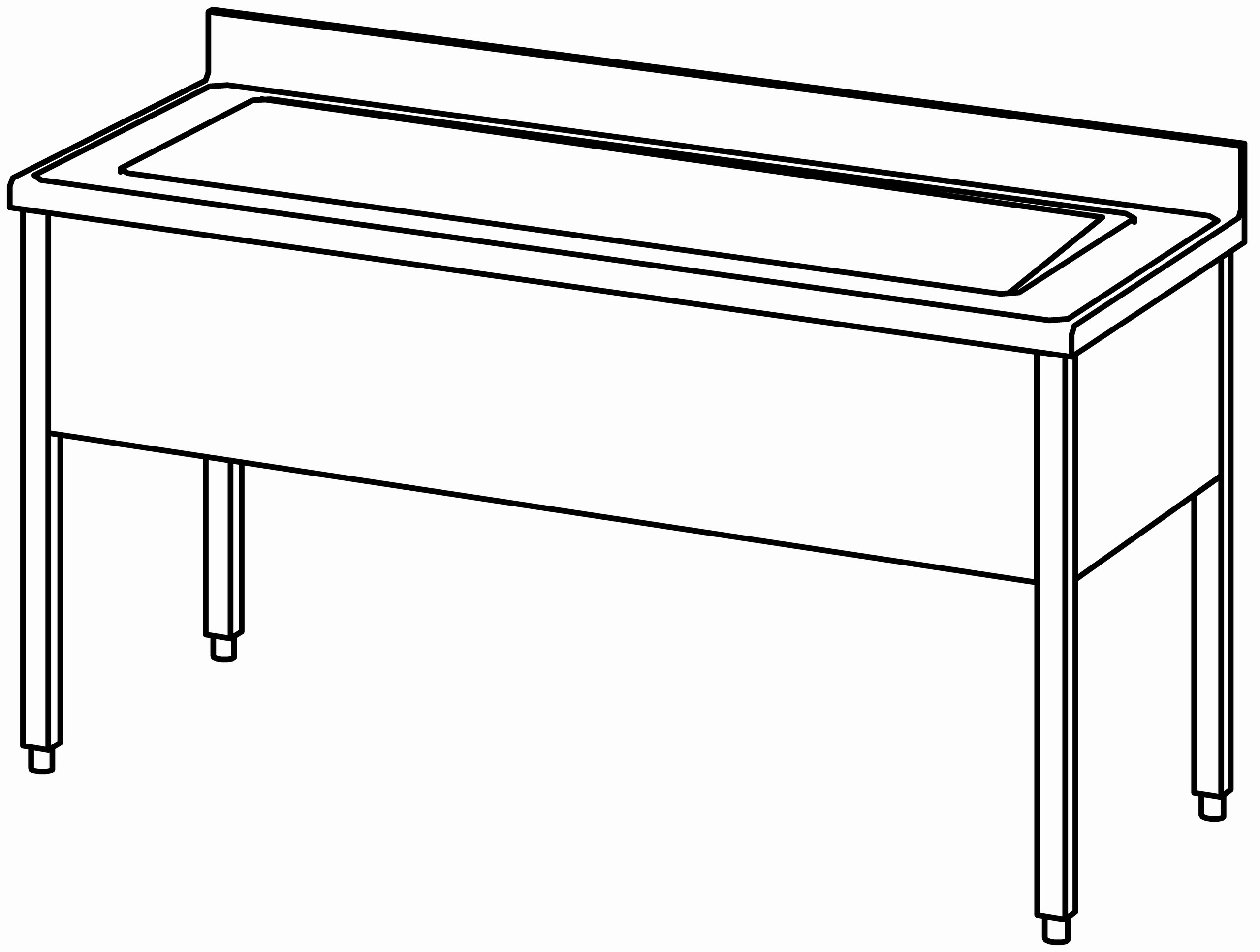 Topfspültisch offen 1600x700, 1 Becken