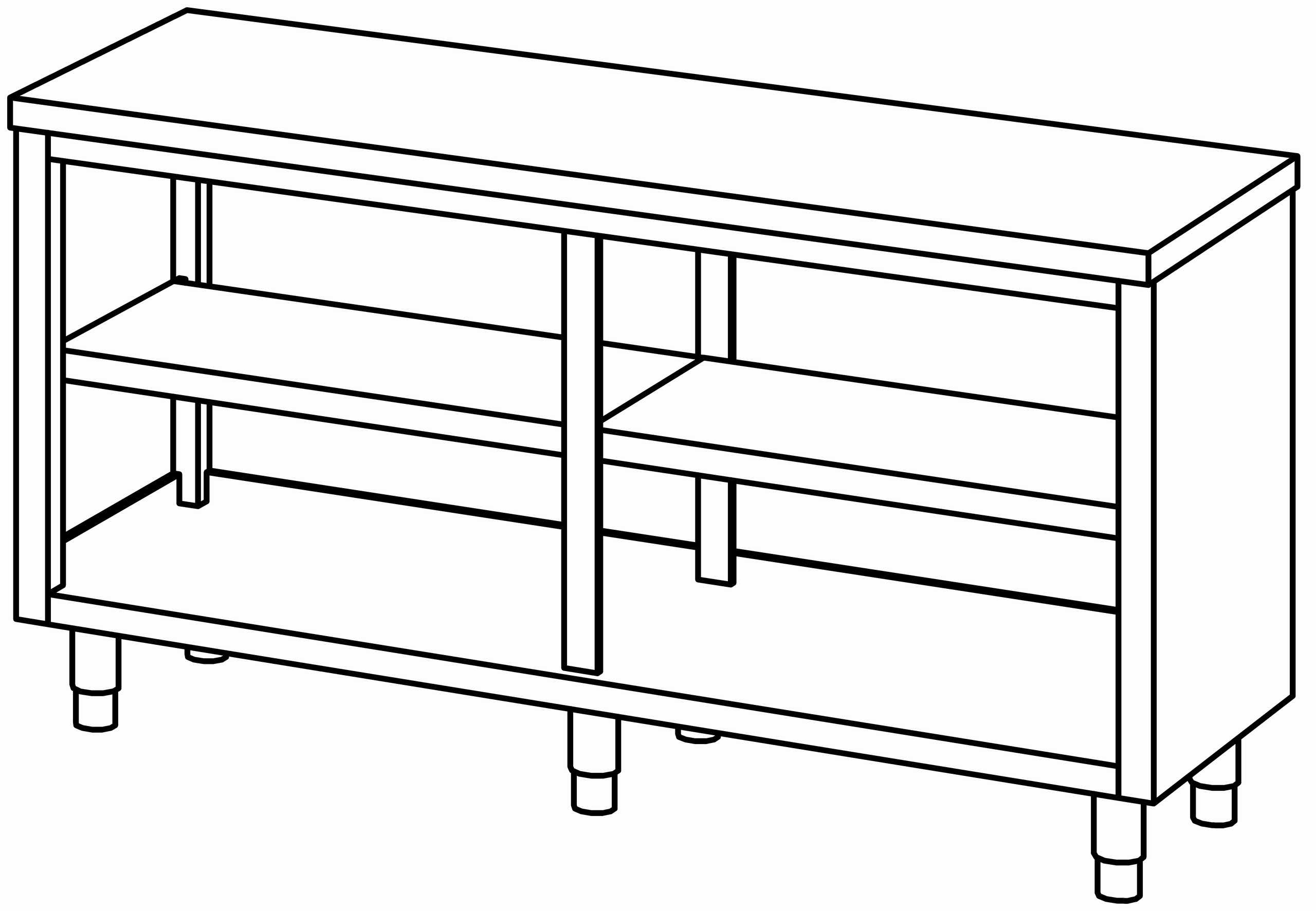 Arbeitsschrank 1700x600, offen, ohne AK