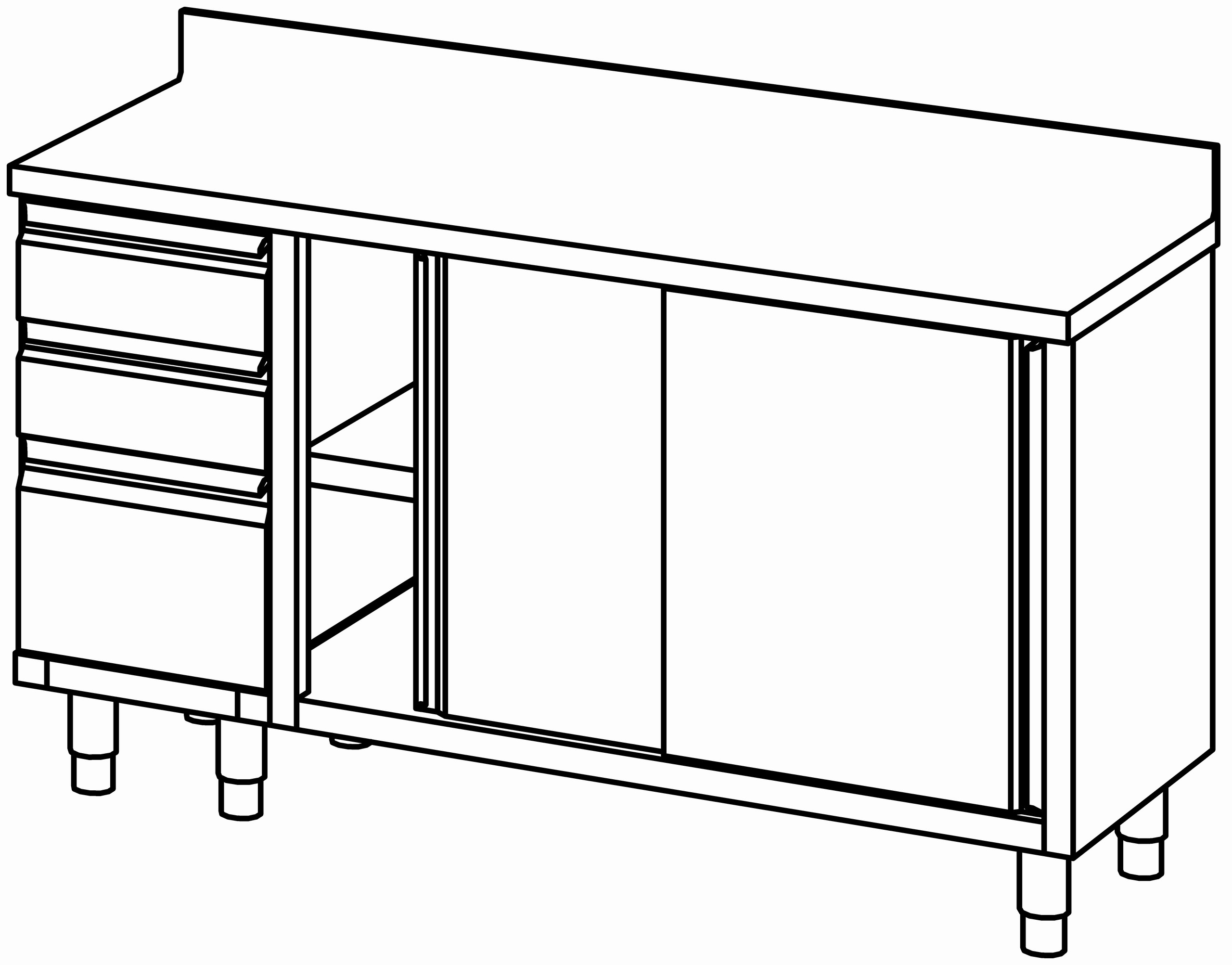 Arbeitsschrank 1600x600, S-Block li, AK