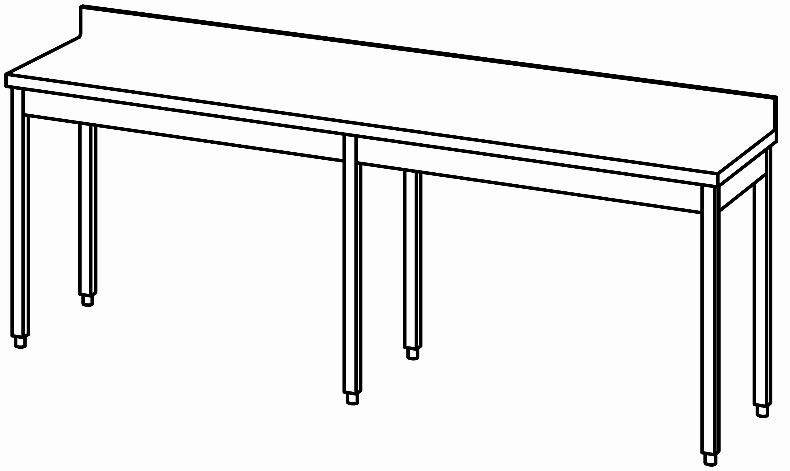 Arbeitstisch 2400x600, mit Aufkantung