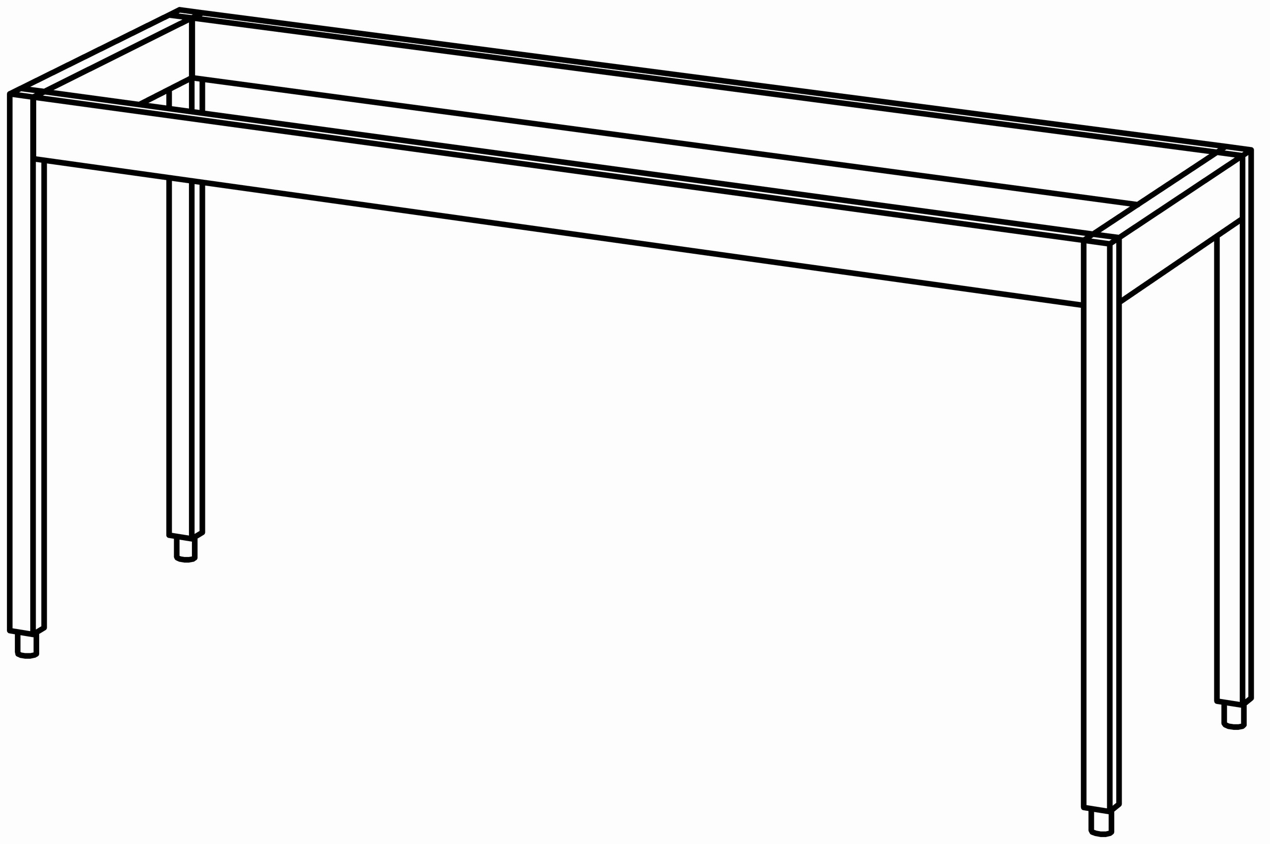 Unterbau-Arbeitstisch offen 1800x660