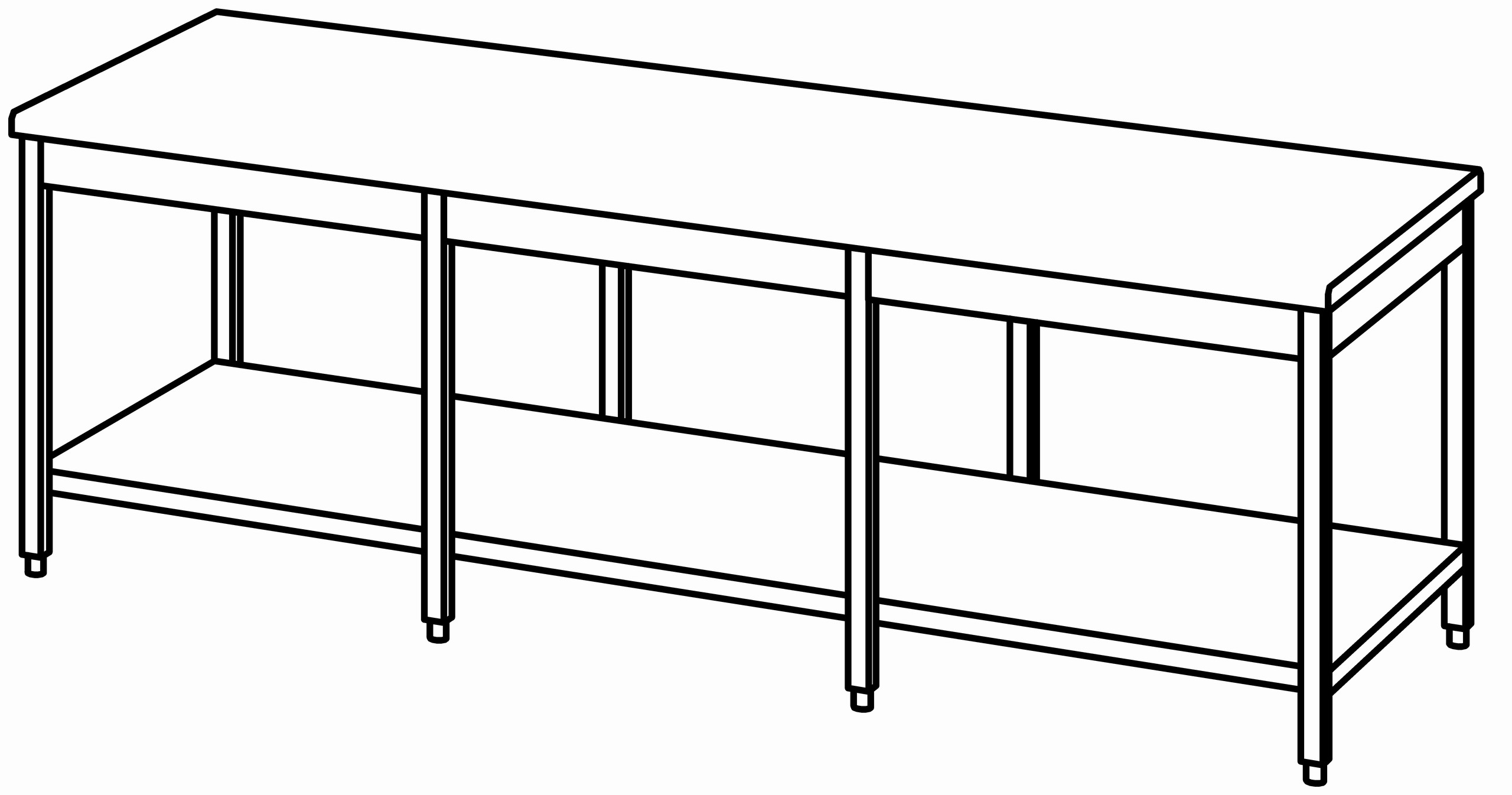 Arbeitstisch 2600x1000, GB, ohne Aufk.