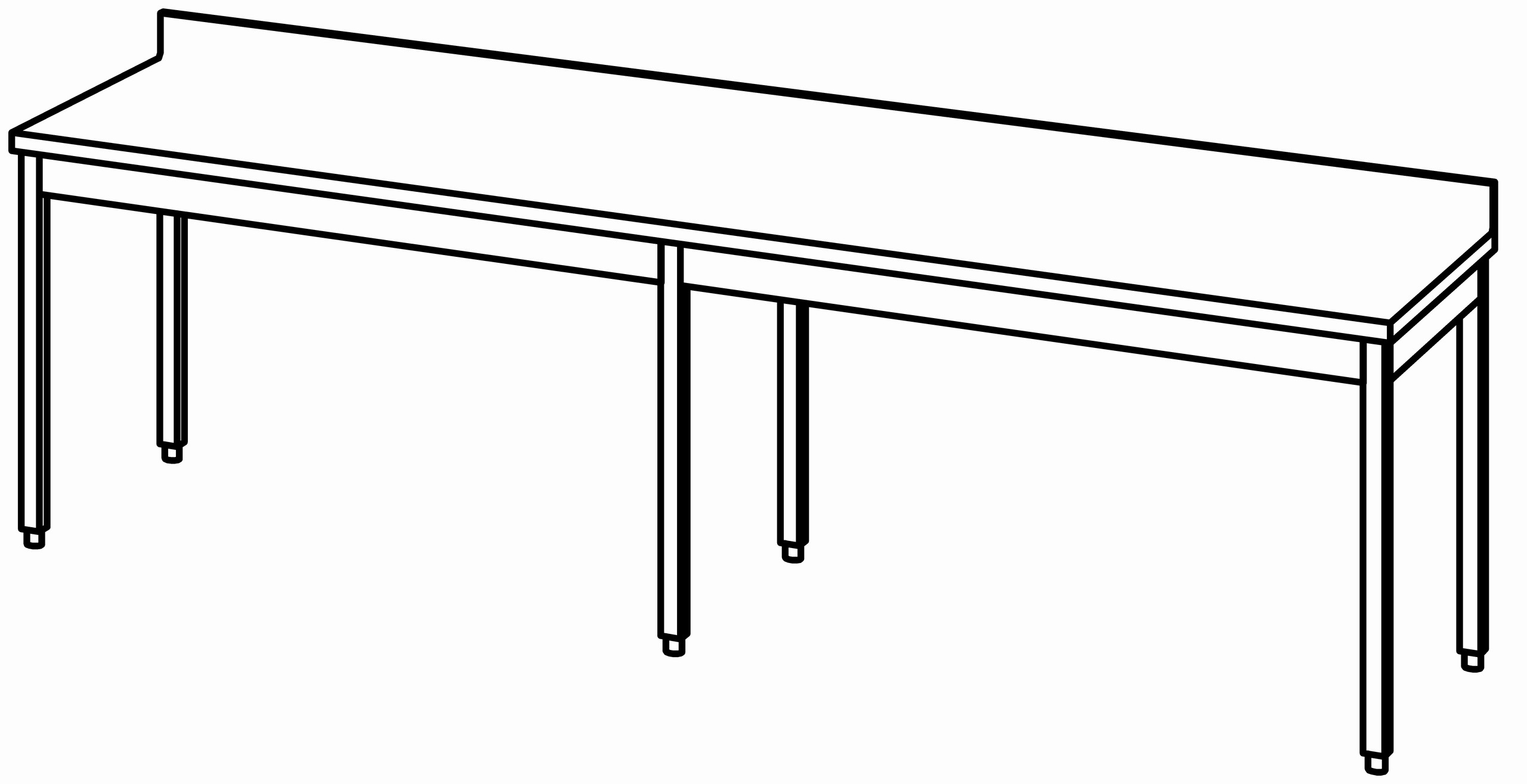 Arbeitstisch 3000x800, mit Aufkantung