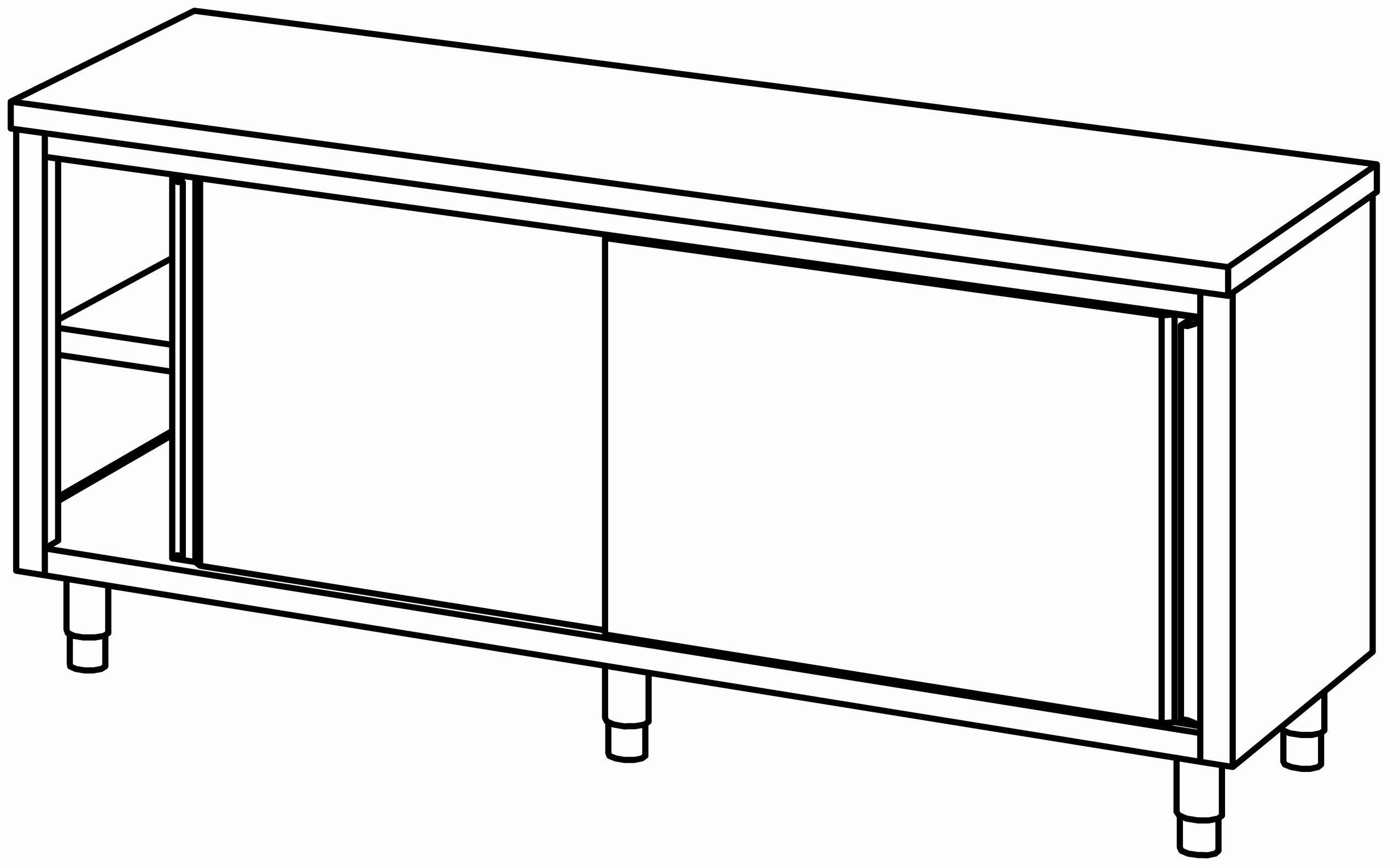 Arbeitsschrank 2000x700, S-Tür, ohne AK
