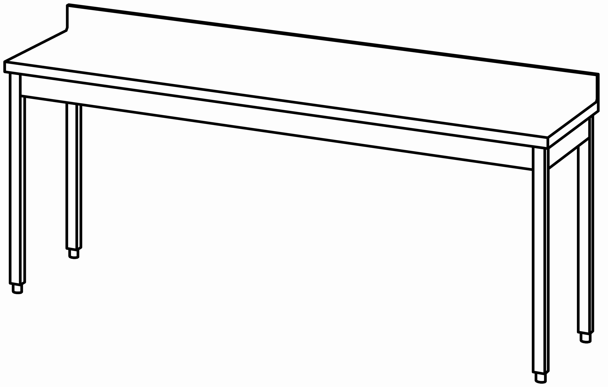 Arbeitstisch 2200x600, mit Aufkantung