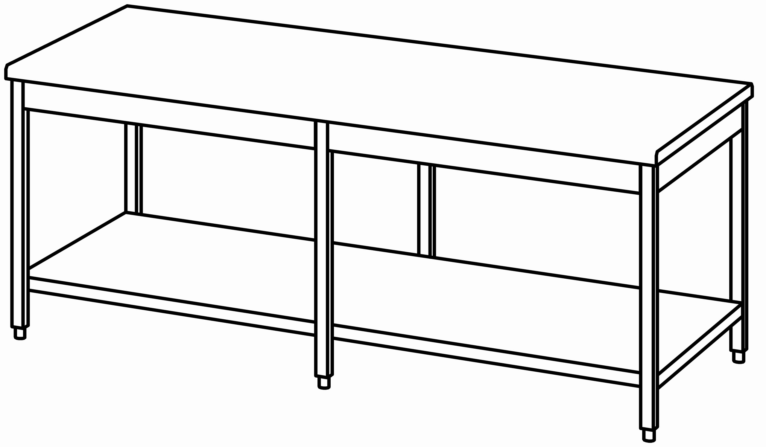 Arbeitstisch 2200x1000, GB, ohne Aufk.