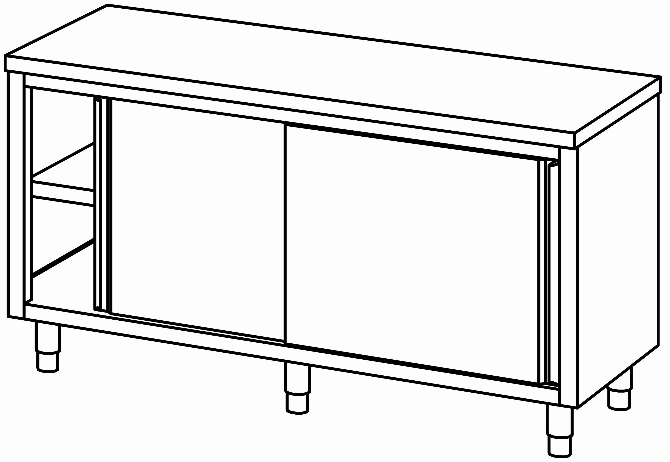 Arbeitsschrank 1700x700, beidseit. S-Tür