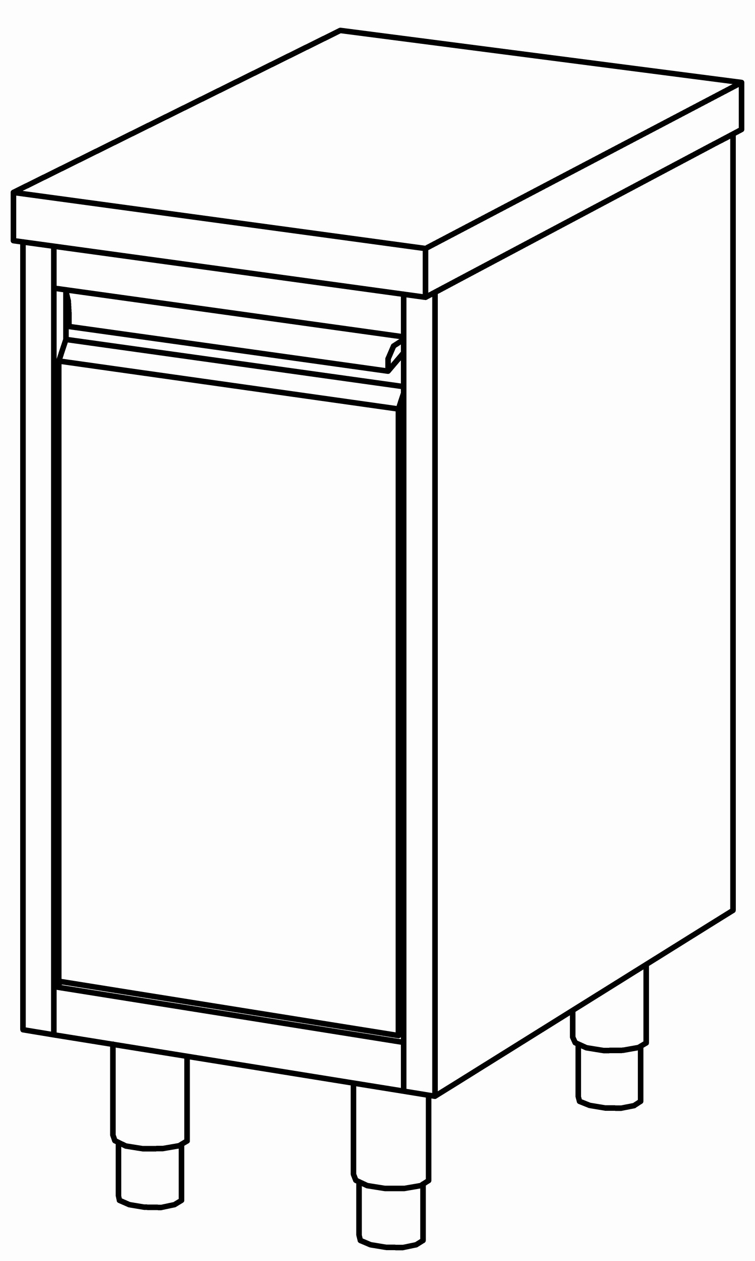 Arbeitsschrank 400x700, beidseit. F-Tür