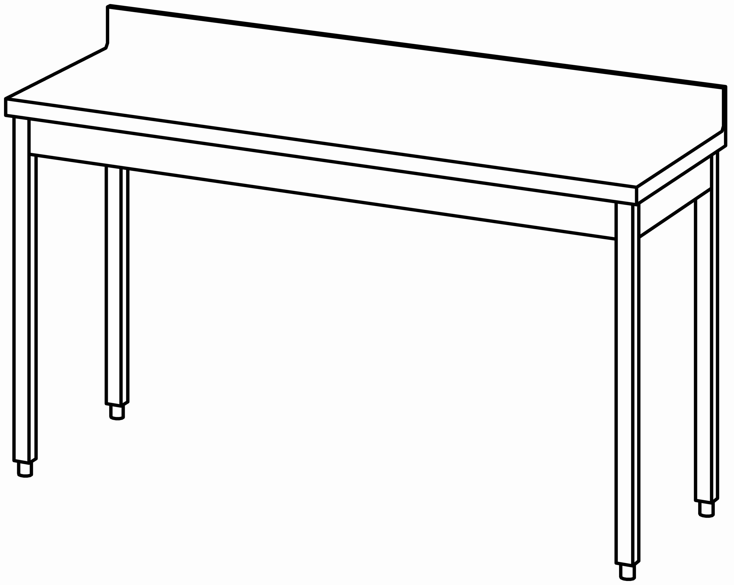 Arbeitstisch 1600x600, mit Aufkantung
