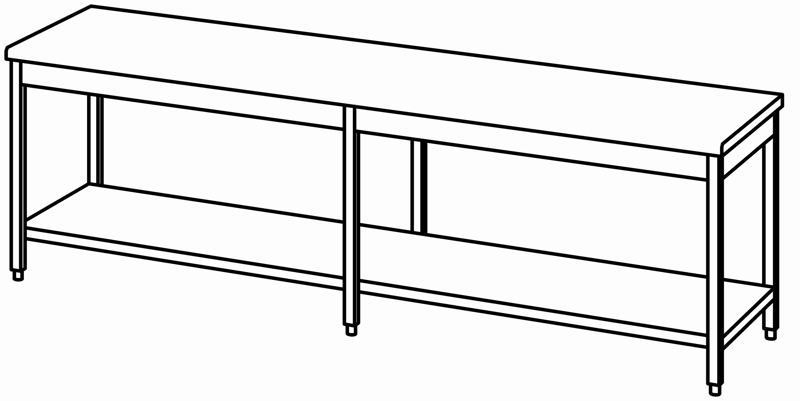 Arbeitstisch 2800x800, GB, ohne Aufk.
