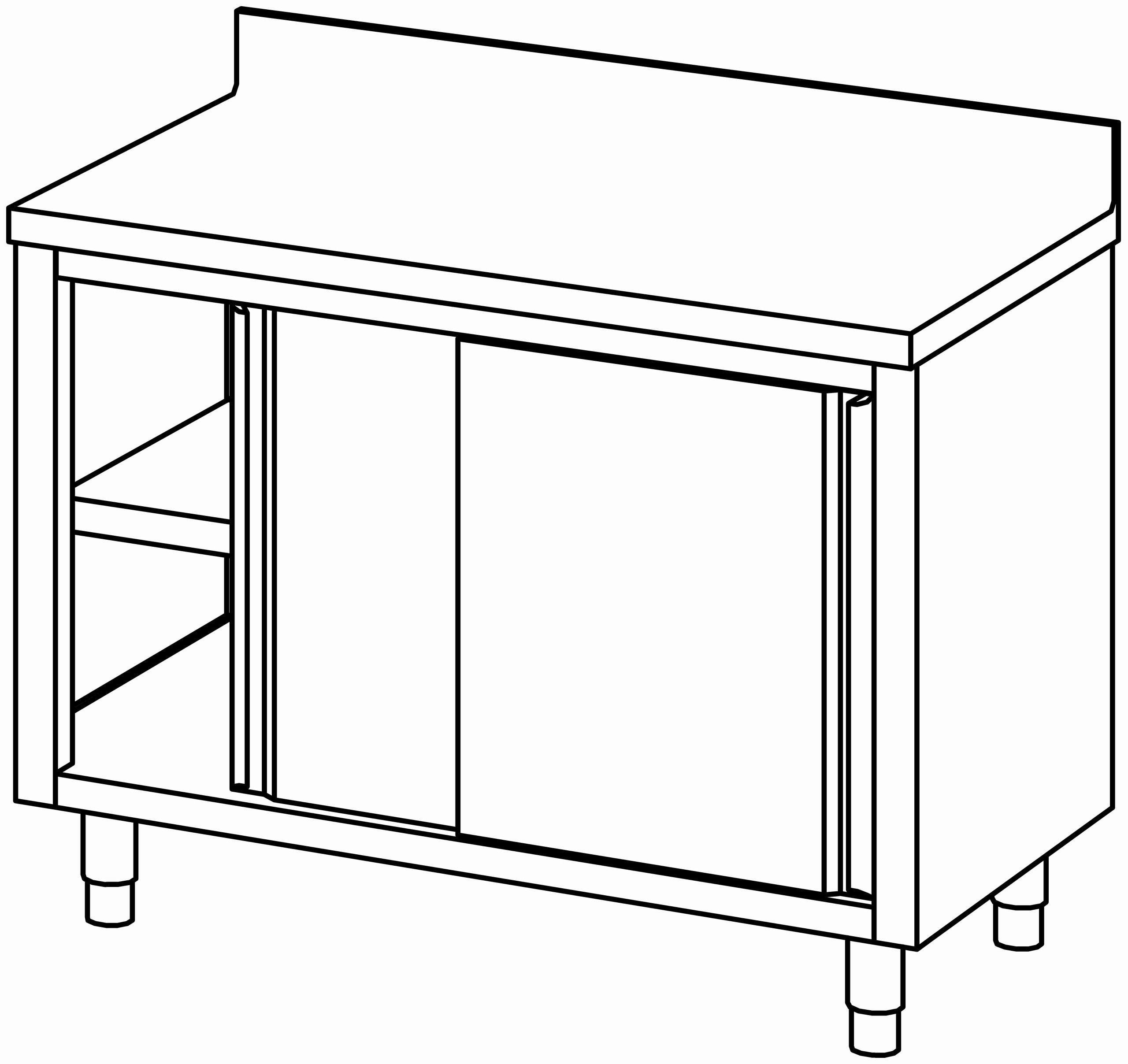 Arbeitsschrank 1200x700, S-Tür, mit AK