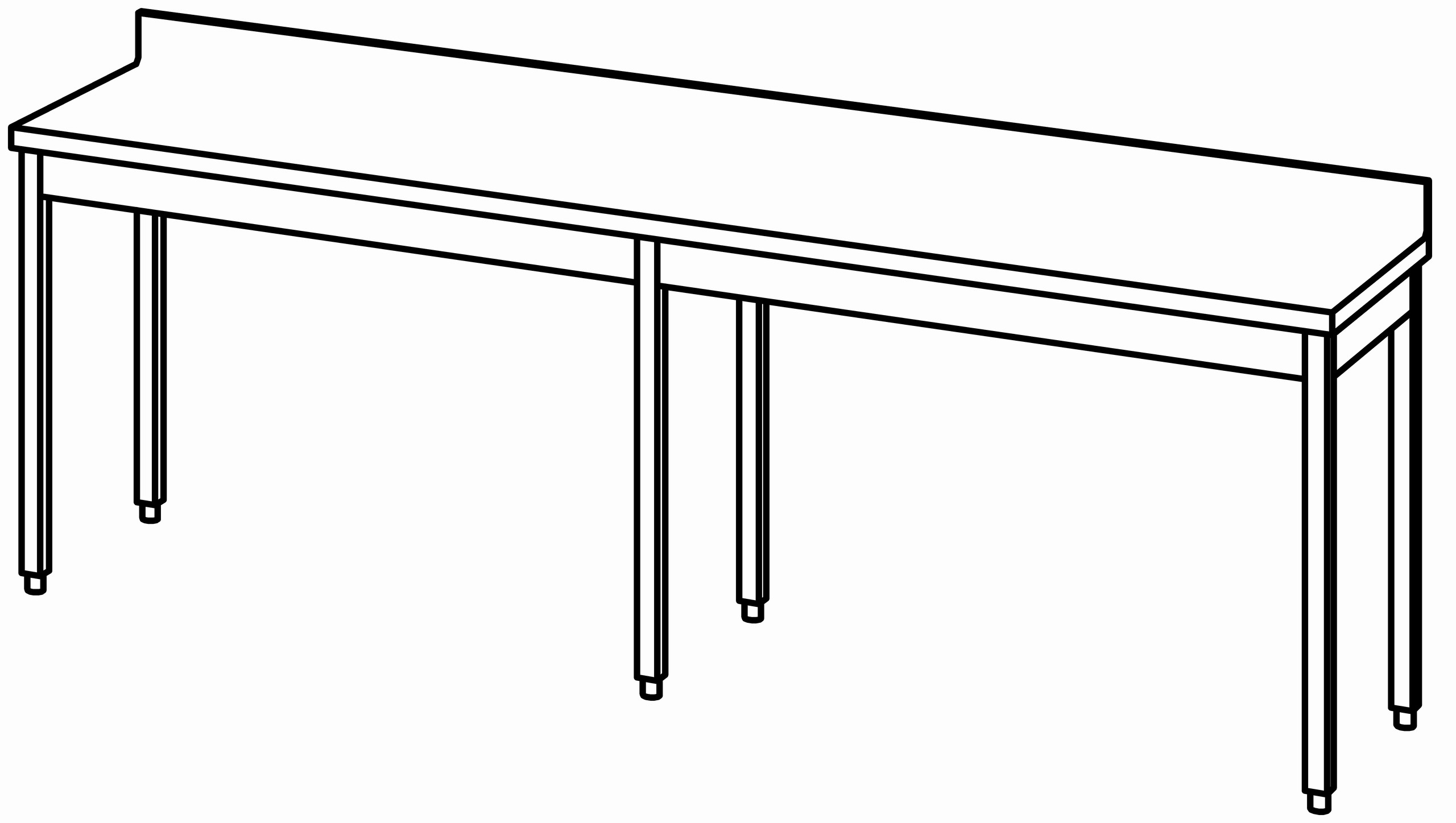 Arbeitstisch 2600x600, mit Aufkantung