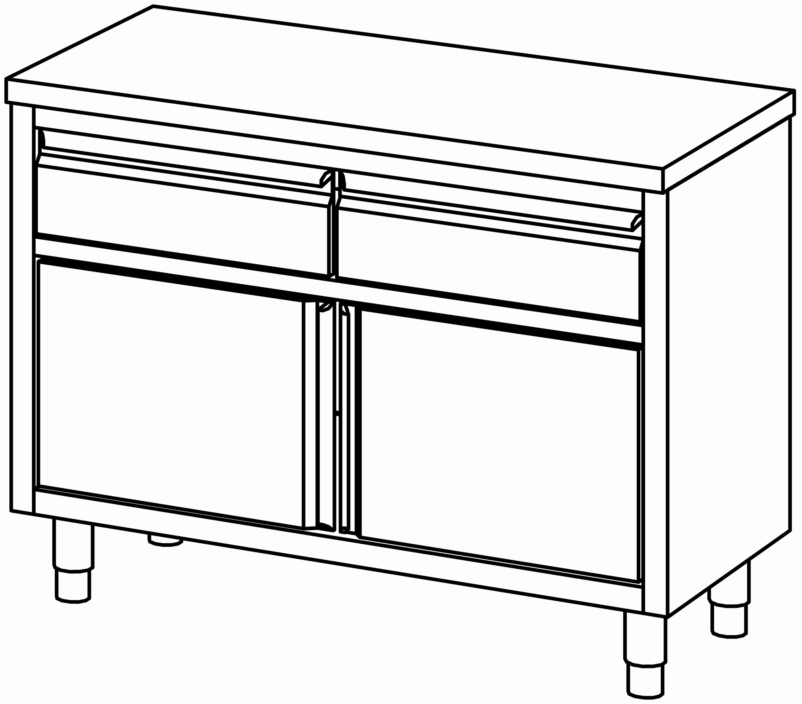 Arbeitsschrank 1200x600, Schublade&F-Tür