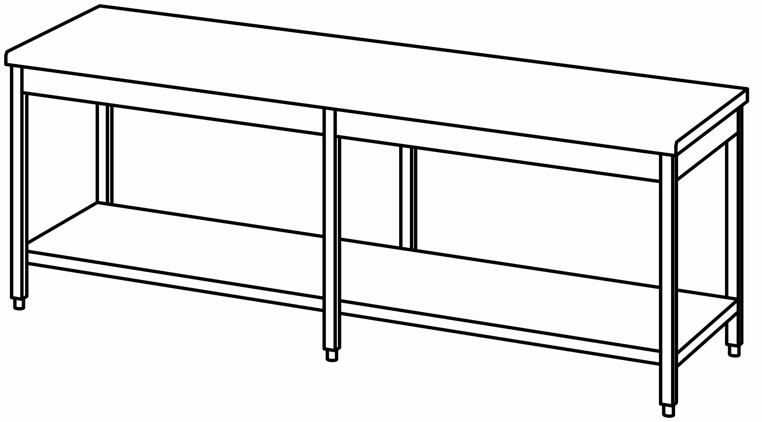 Arbeitstisch 2400x800, GB, ohne Aufk.