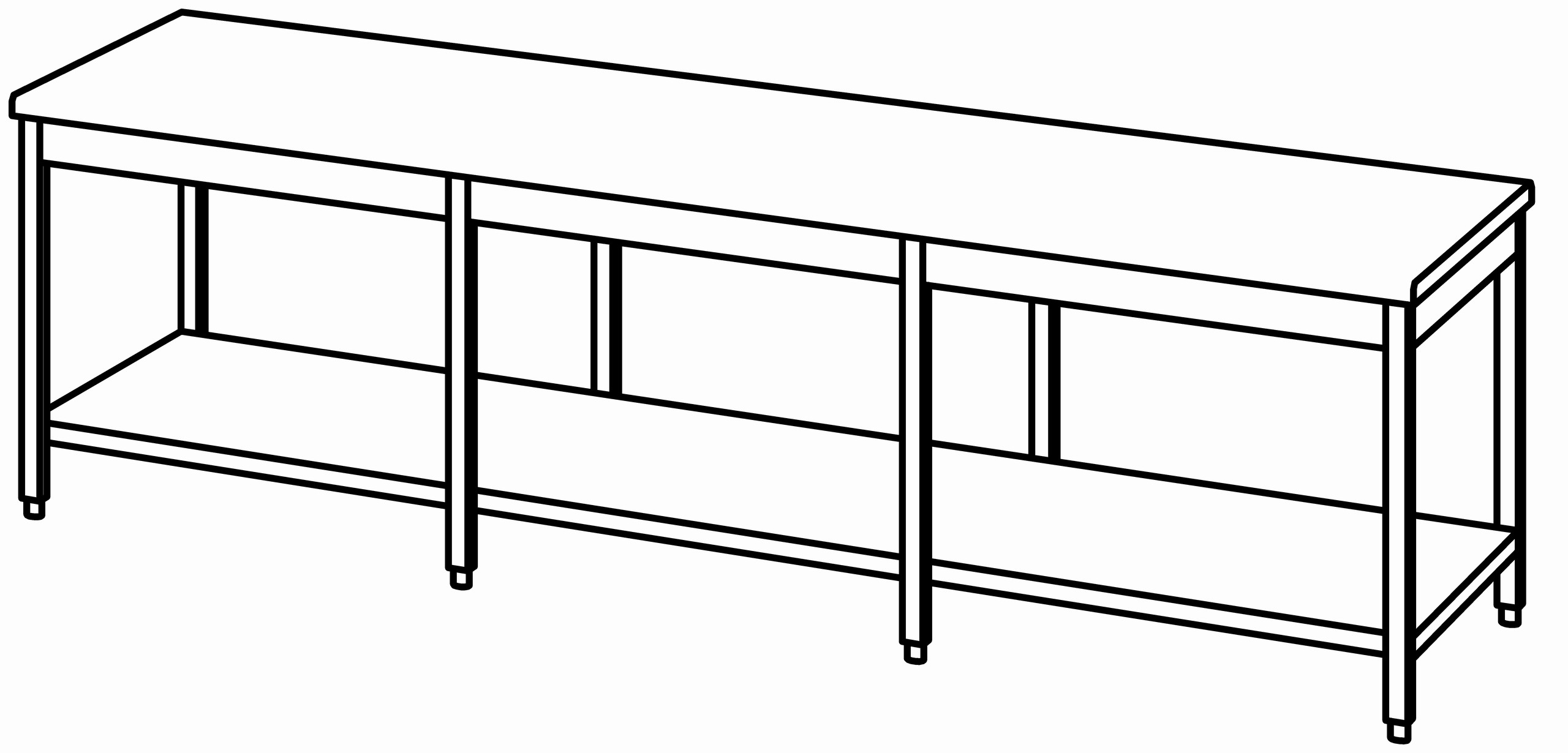 Arbeitstisch 3000x900, GB, ohne Aufk.
