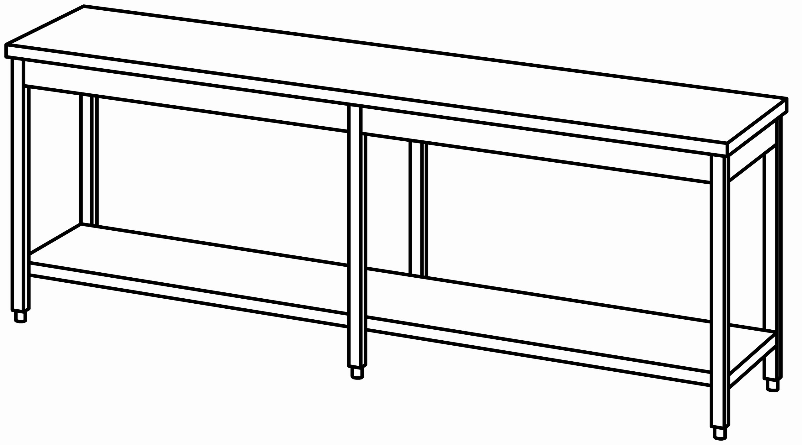 Arbeitstisch 2400x600, GB, ohne Aufk.