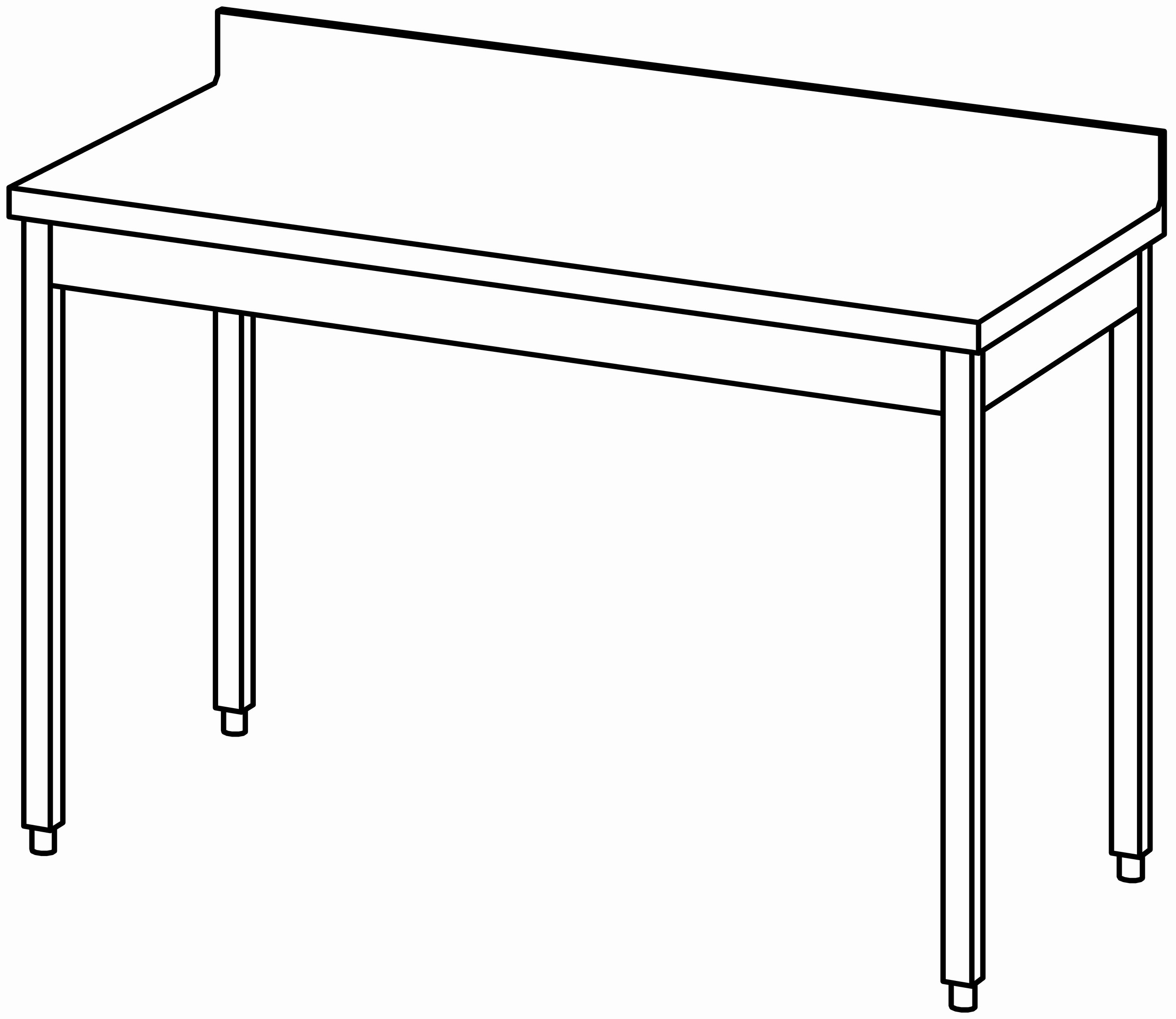 Arbeitstisch 1400x700, mit Aufkantung