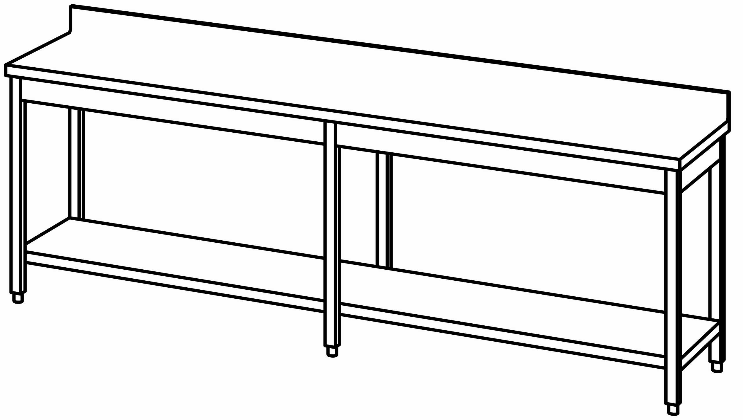Arbeitstisch 2600x600, GB, mit Aufk.