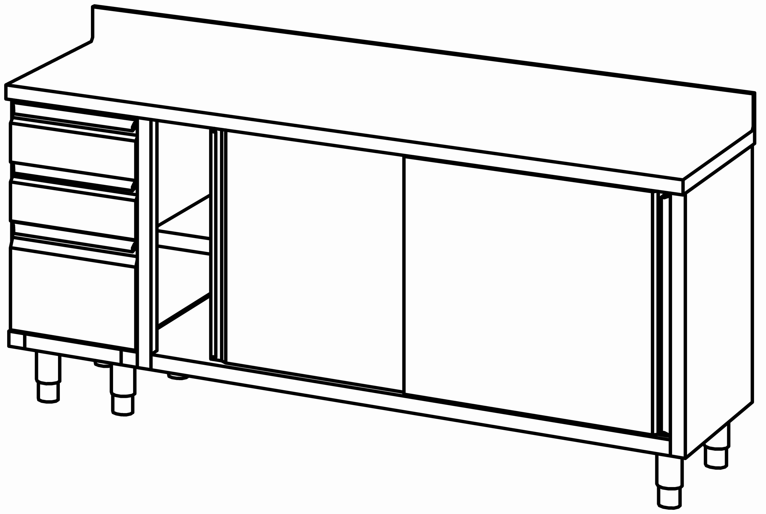 Arbeitsschrank 2000x600, S-Block li, AK